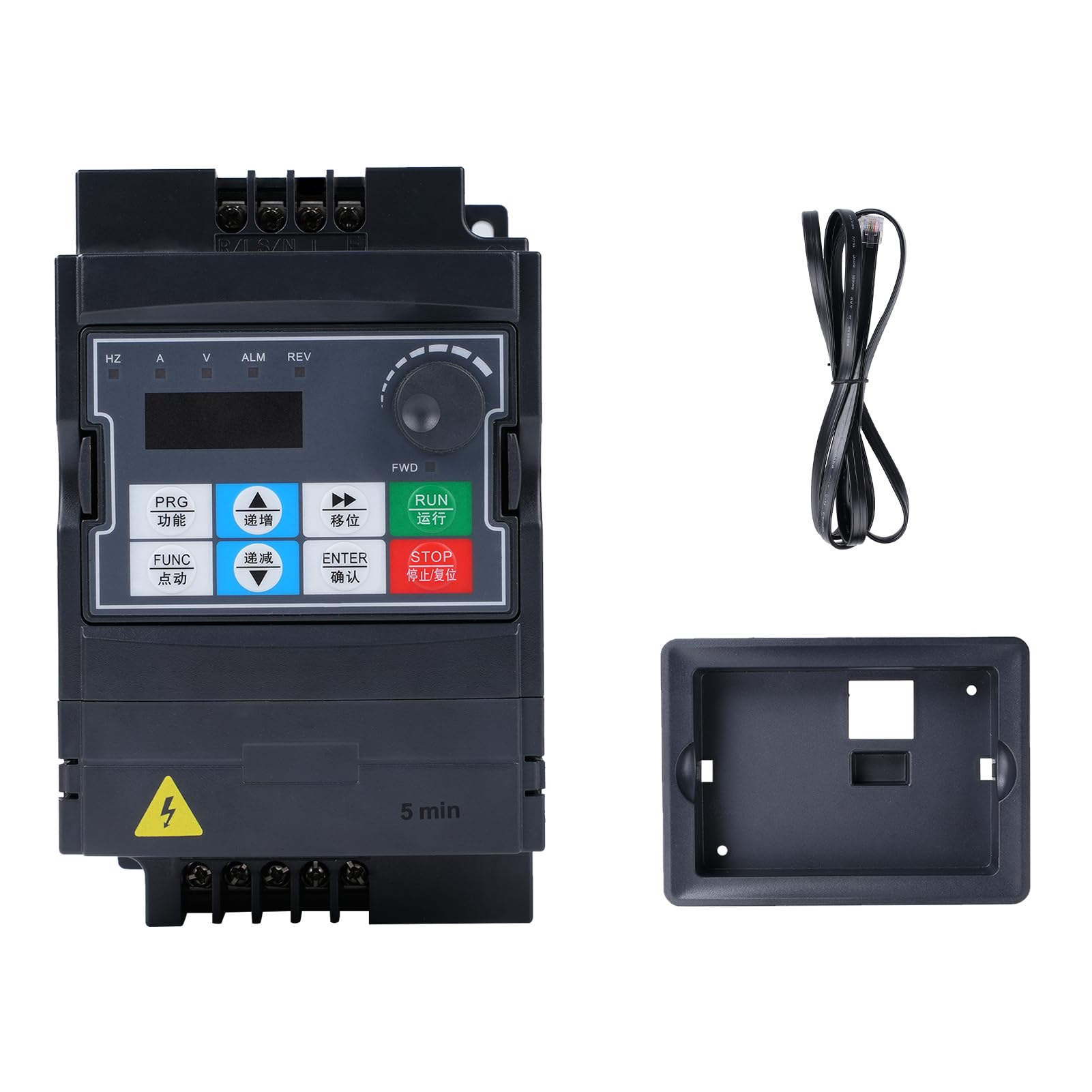 0,75kw Variador de frecuencia 220V Entrada monofásica 220V Salida trifásica 220V Variador de frecuencia VFD Cuadro de control extraíble modelo 207VEE (con cable de extensión de 1,5m)