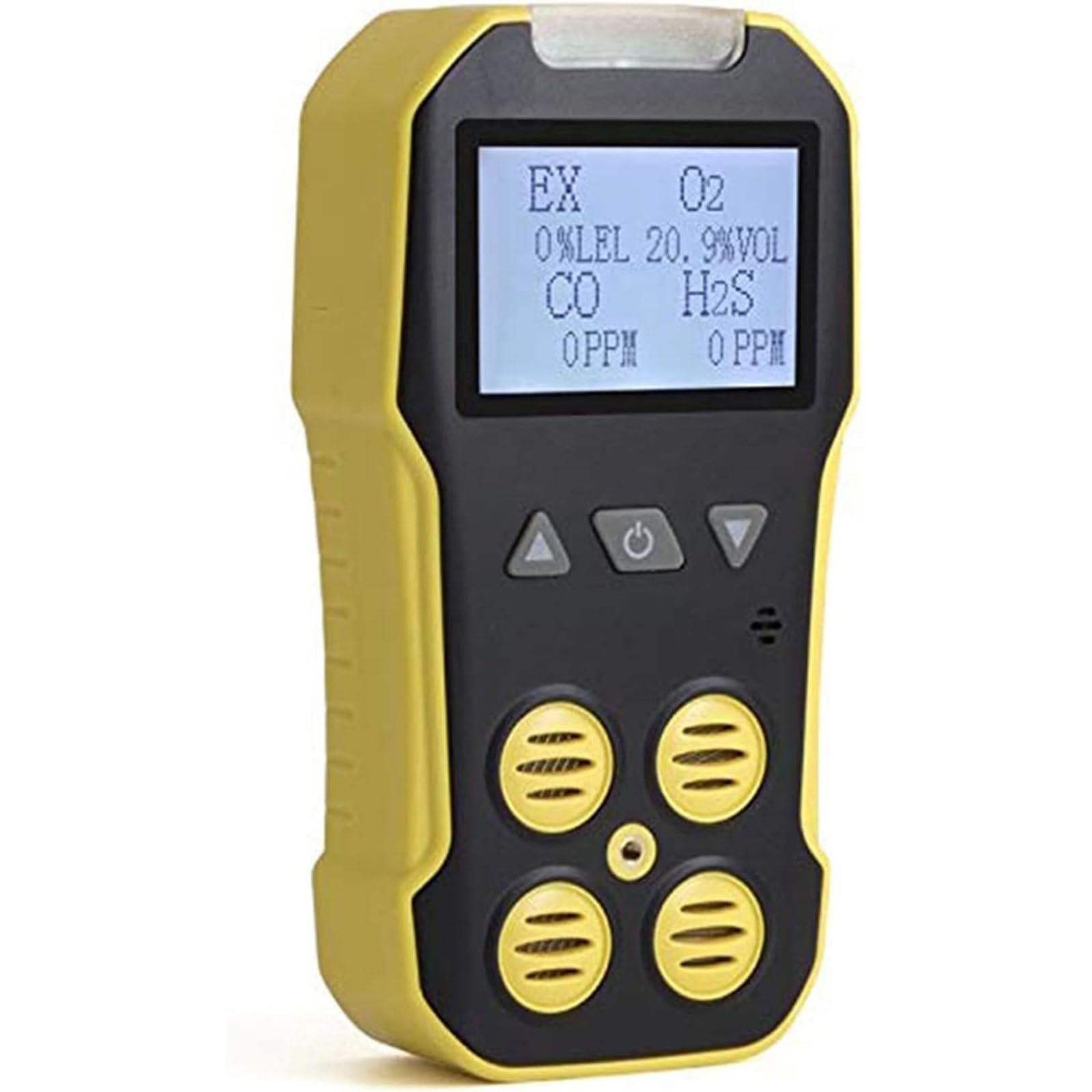 Détecteur multigaz,4 en 1 (H2S, EX, O2, CO),Analyseur de Gaz Rechargeable | avec des Alarmes de Vibration Visuelle Audible