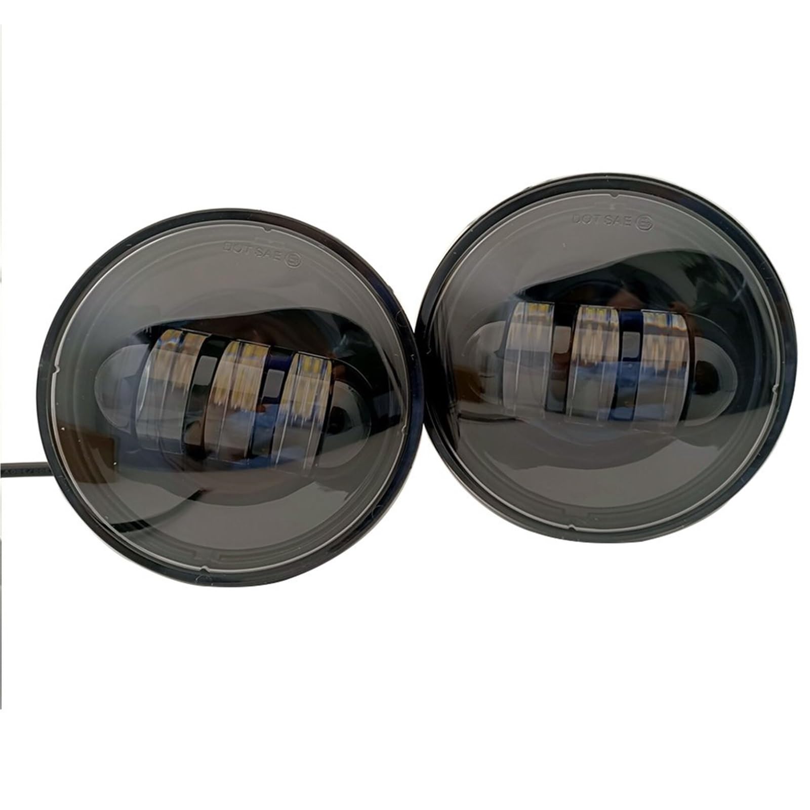 Faro Moto Per FLHTCU Per FLSTC Per FLHRC LED Fendinebbia | 2 pezzi 4,5 pollici LED che passano luce LED fendinebbia moto luce ausiliaria proiettore per moto lampada guida