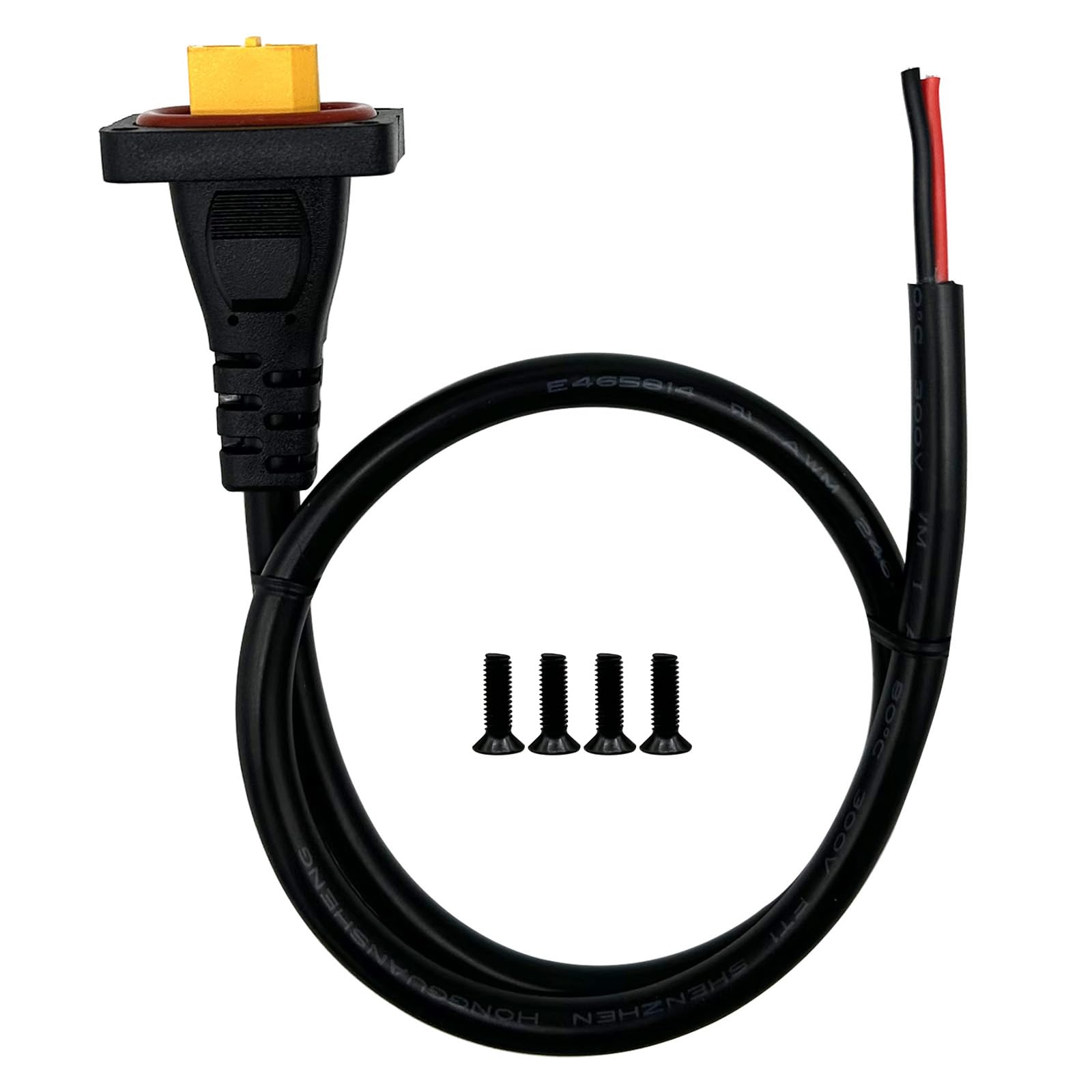 RIIEYOCA Adaptateur XT60 avec panneau câble XT60 câble de charge XT60 mâle vers fil nu câble d'alimentation pour panneau solaire vélo électrique Fatshark Skyzone FPV Moniteur Alimentation (1 m