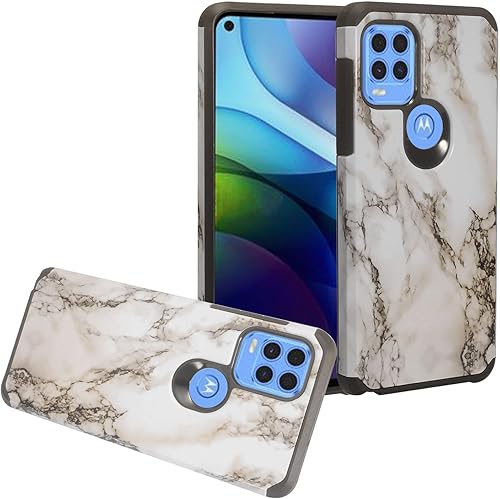 Para Motorola Moto G Stylus 5G (2021) XT2131 - Funda para teléfono con imagen - AD1 mármol blanco