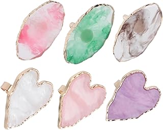 HONMEET Paleta De Anéis 6 Peças Bandeja De Maquiagem Paleta De Mistura Bandeja De Aço Inoxidável Suporte Para Esmalte De Unhas Resina Cosmética Mistura De Unhas Paleta De Arte De