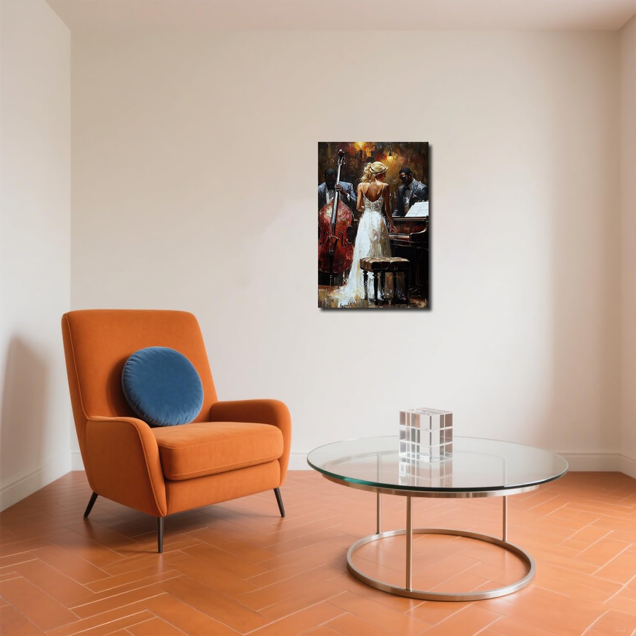Quadro da Parete con Tema Musicale afroamericano, Ispirato al Jazz e al Jazz, con Immagini di Donne, Dipinto Astratto a Tema Musicale per Camera da Letto, Bar e Pub, incorniciato