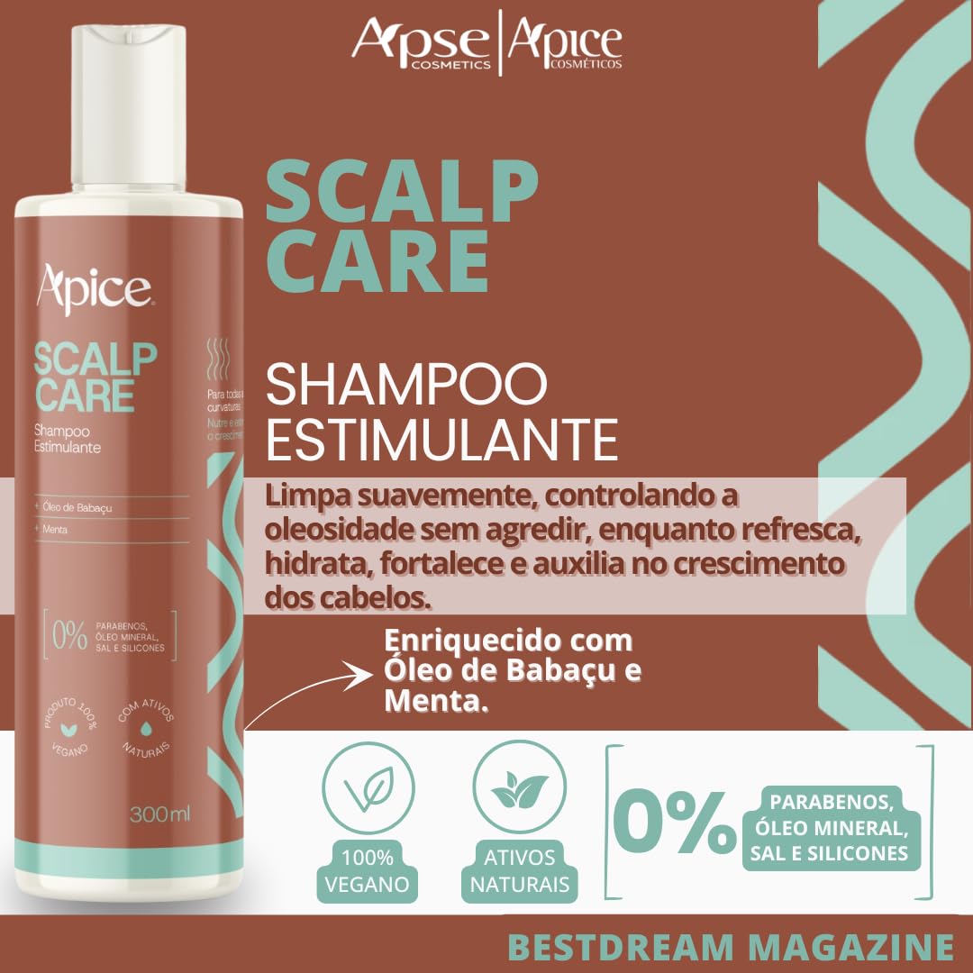 Kit Shampoo Condicionador E Mascara Hidratante Scalp Care Apice