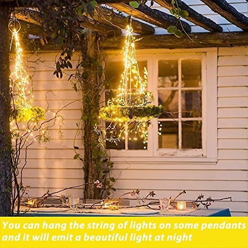 NEWUPZSI Solar Fairy Lights Outdoor,10M 100LED 8 Modes Copper Wire String Lights,Waterproof Wire Lighting for Indoor Outdoor Christmas Tree Halloween Home Garden Decoration(Warm White,2 Pack)