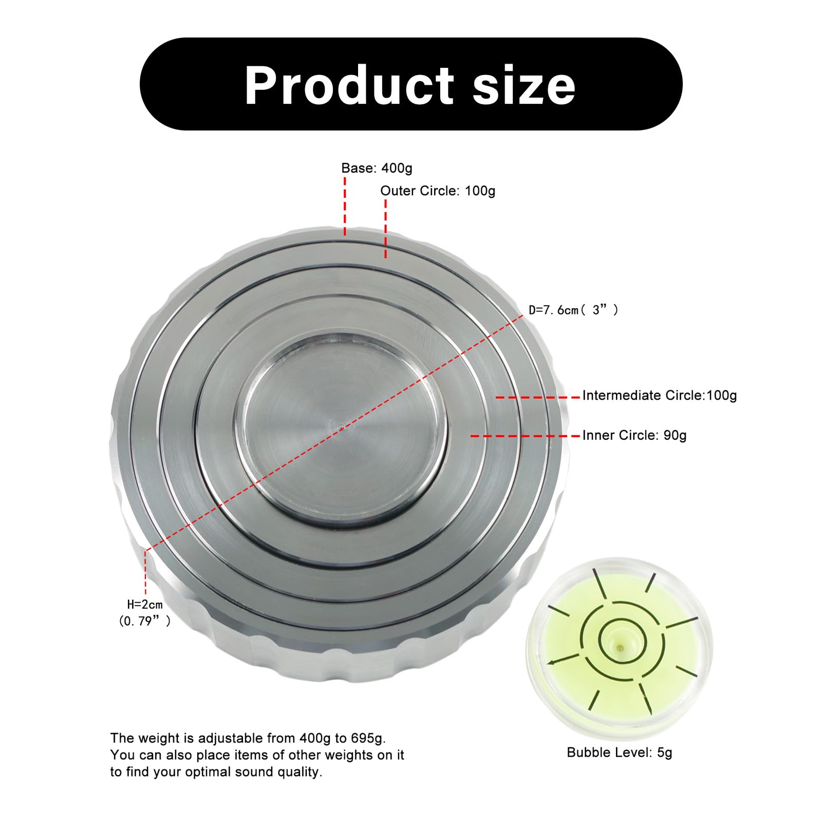 Manubri girevoli in acciaio inox regolabile stabilizzatore base antiscivolo strumento di livellamento dischi stabilizzatore dischi accessori
