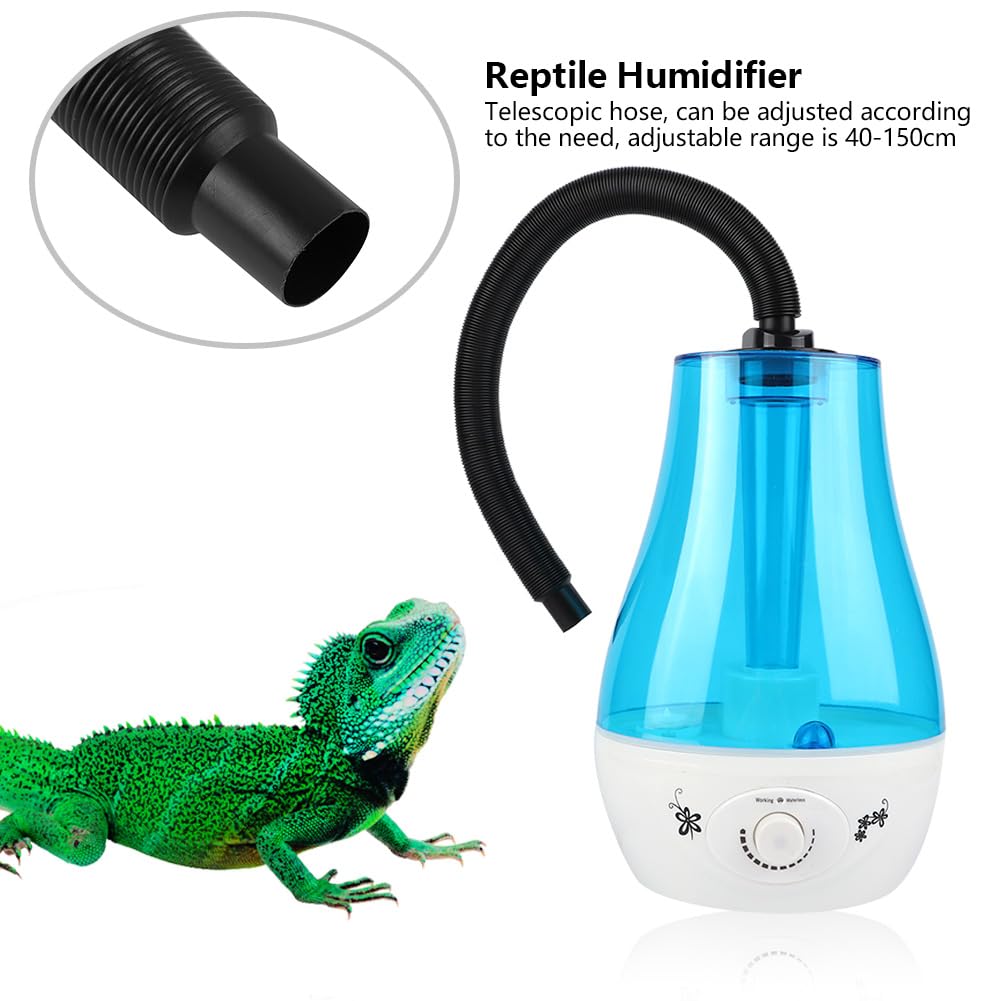 3L Grande Capacité Amphibiens Reptile Humidificateur Reptile Fogger, Ultra Silencieux Reptile Brumisateur Système Mister Terrarium Humidificateur pour Serpent, Lézard, Tortue, Grenouille(Prise UE)