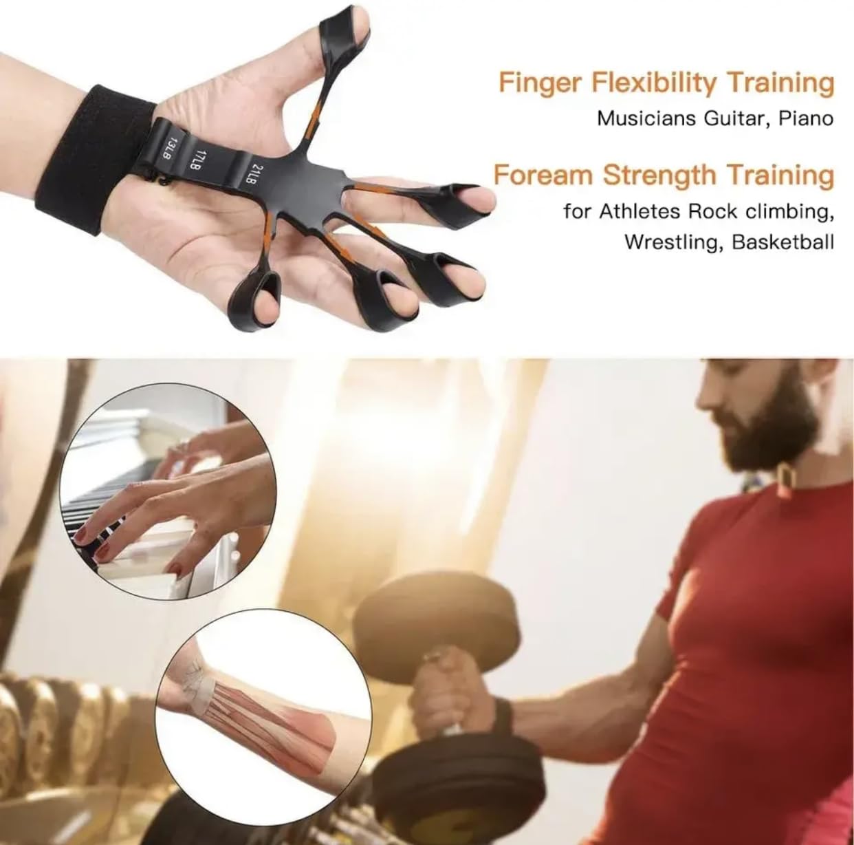 Handtrainer Fingertrainer Fittness Trainer Set Hometrainer Trainingsset Muskelaufbau und zur Wiederherstellung von Verletzungen