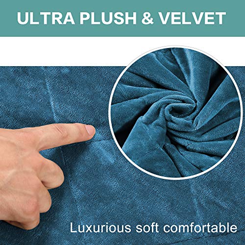 Turquoize Velvet Recliner Covers For Recliner Chair Covers Non Slip Recliner Slipcovers For Large Recliner With Elastic Straps Seat Width Up To 28" Recliner Furniture Protector (28", Peacock Blue) #TOP1