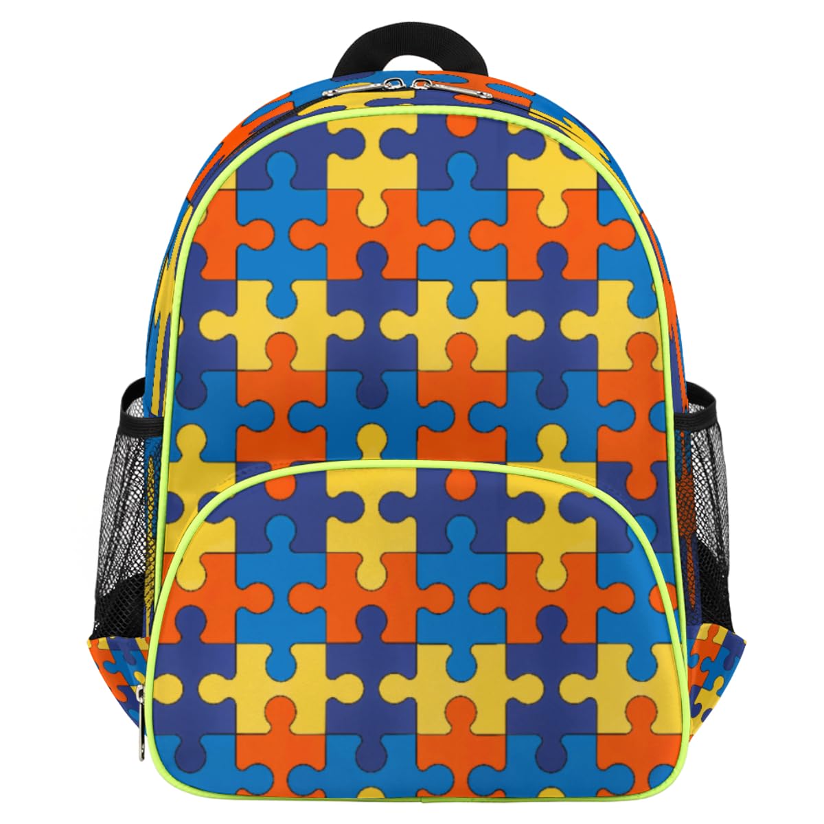 Autism Awareness Kids Backpack for Boys Girls Colorful Jigsaws Pattern Toddler Backpack 14 2 In Waterproof Casual Daypack