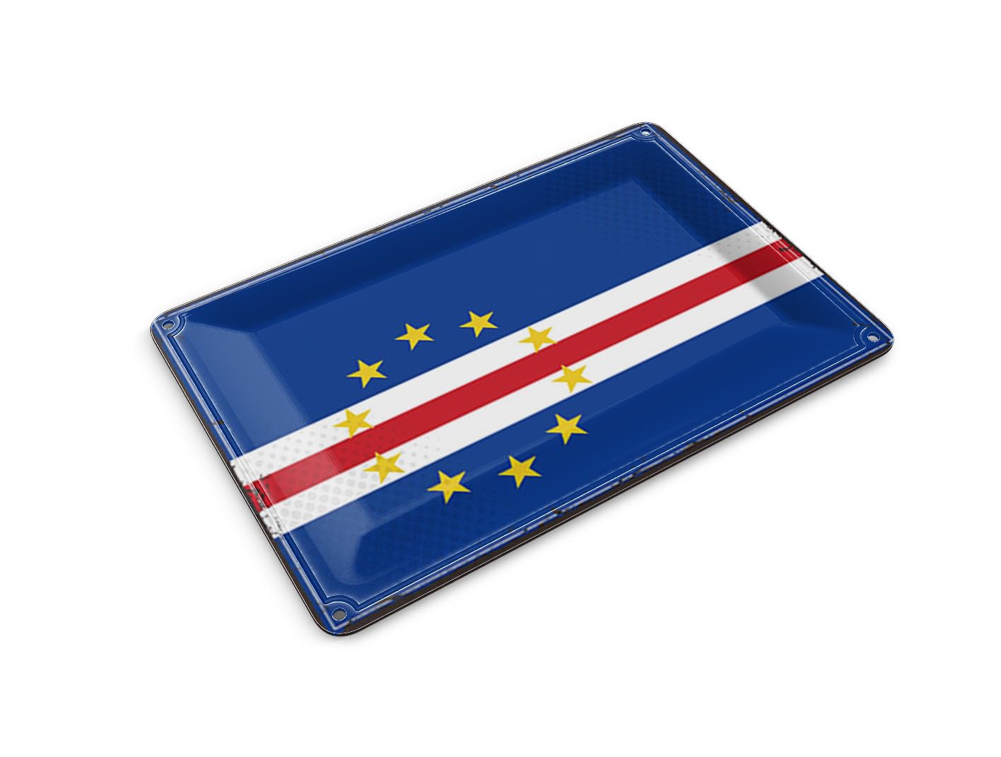 Femer Tin Postcard Cape Verde Flag 14 x 10 cm Retro Flag Cape Verde Decorative Sign