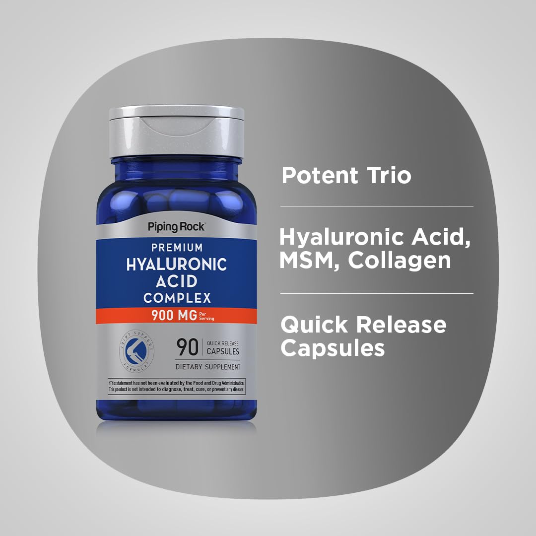 Piping Rock Hyaluronic Acid Supplement | 900mg | 90 Capsules — Amazon image 4