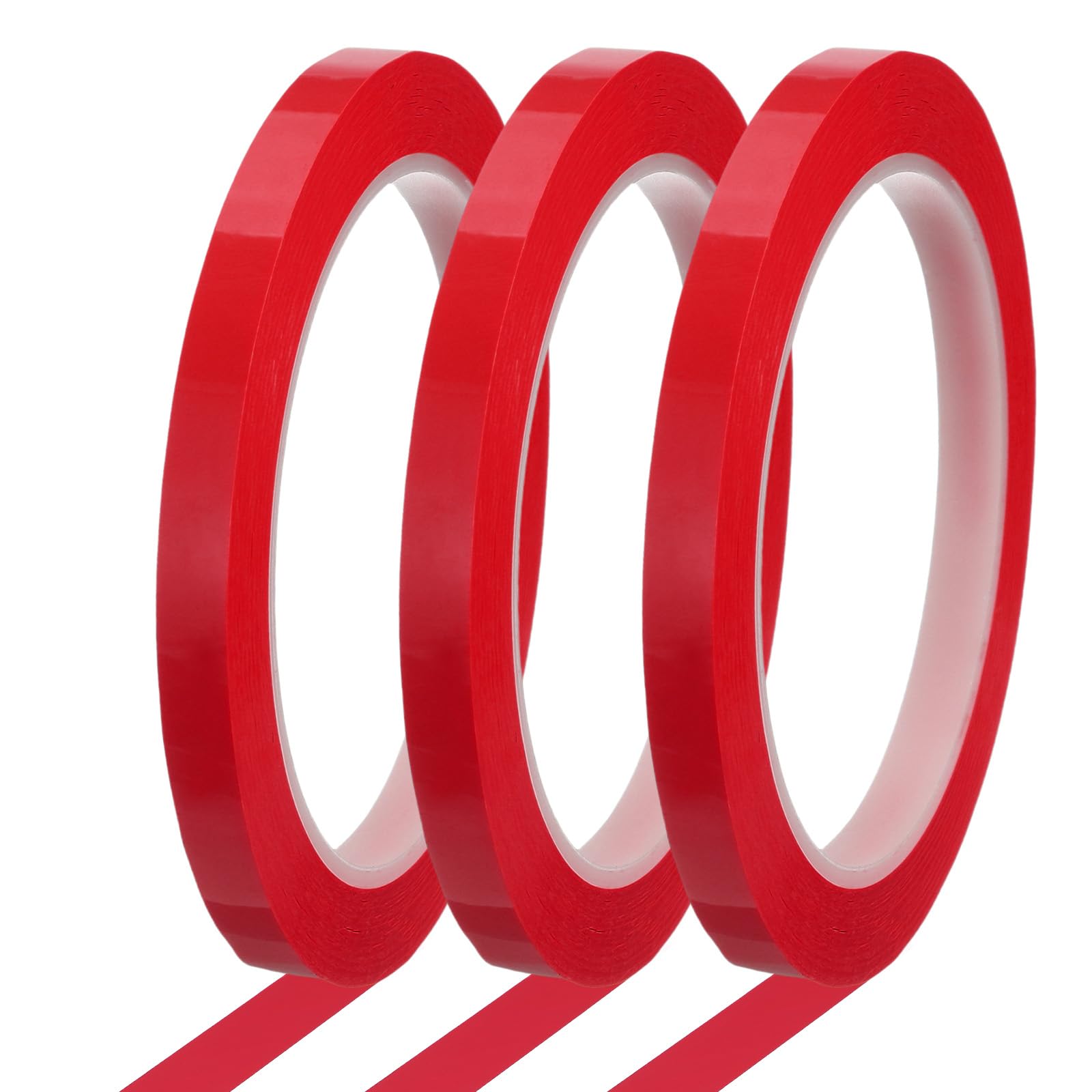 sourcing map Whiteboard Tape 8mm x 66m Pinstripe Graphic Chart Line Grid Marking Tapes for Classroom Office Dry Erase Board Art, Red, Pack of 3 — image 1