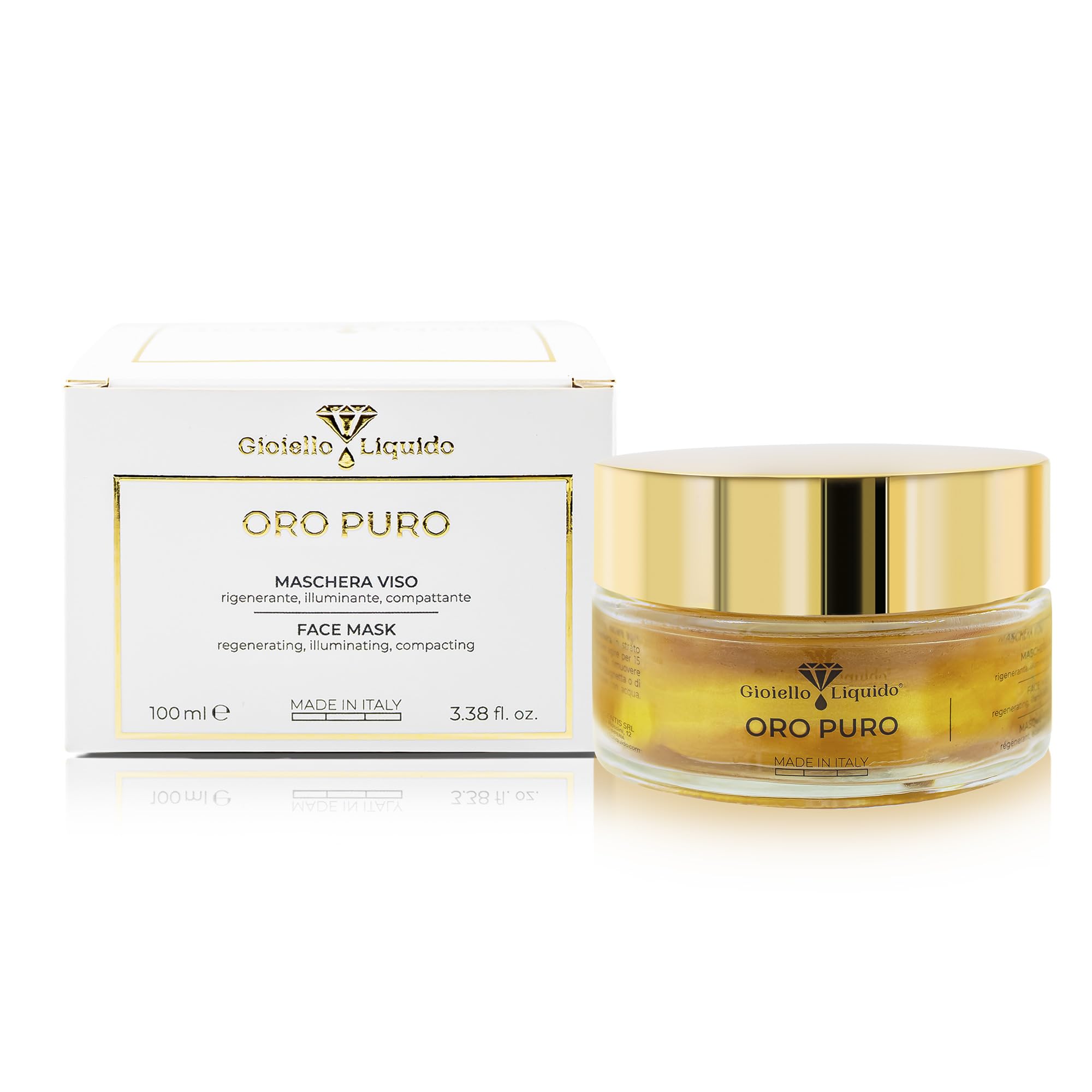 Tissu Mask Revitalizante, Mascarilla facial de Tejido con Oro Coloidal y Ácido Hialurónico para Pieles Deshidratadas, Reduce Arrugas y Potencia la Luminosidad (100 ML)