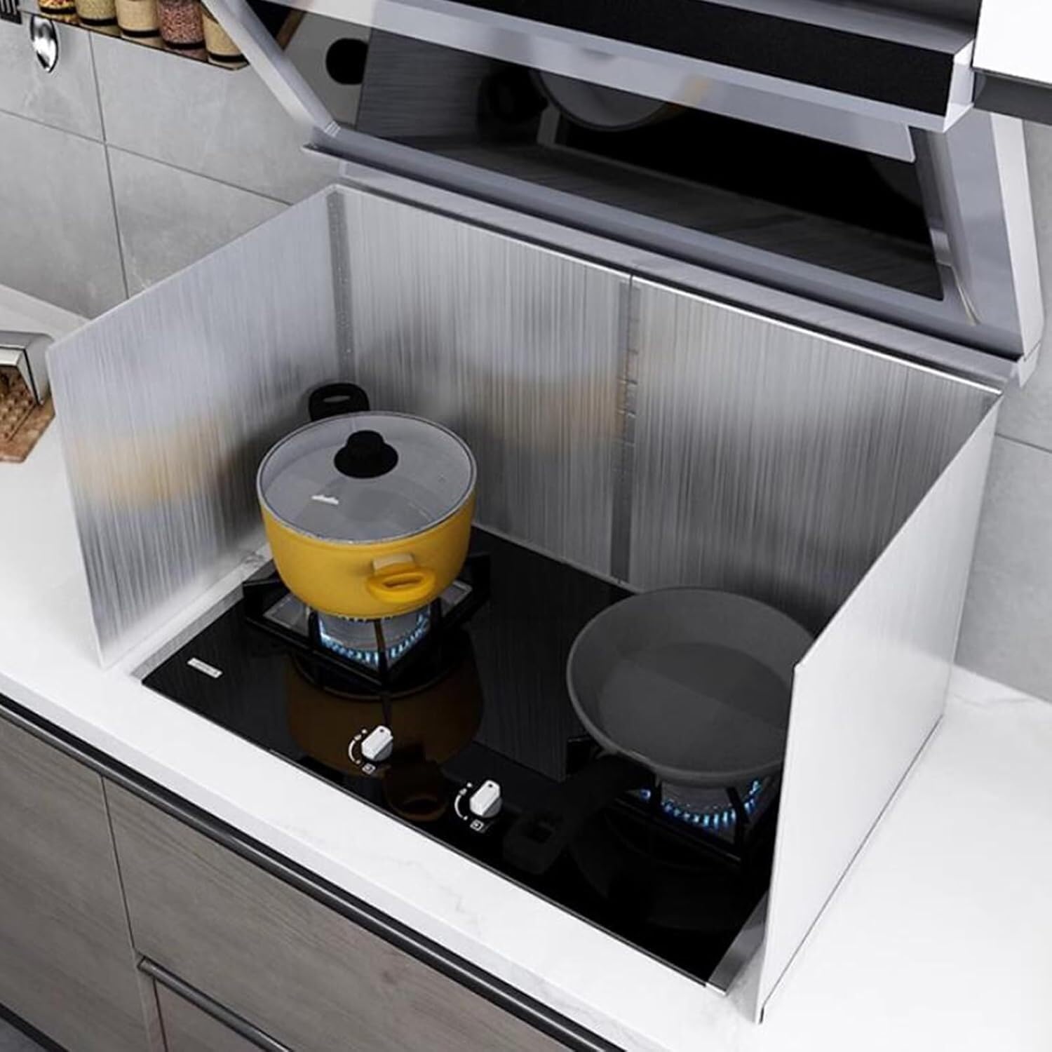 Bouchon de graisse de cuisine portable pliable inox pour poêle et friteuse