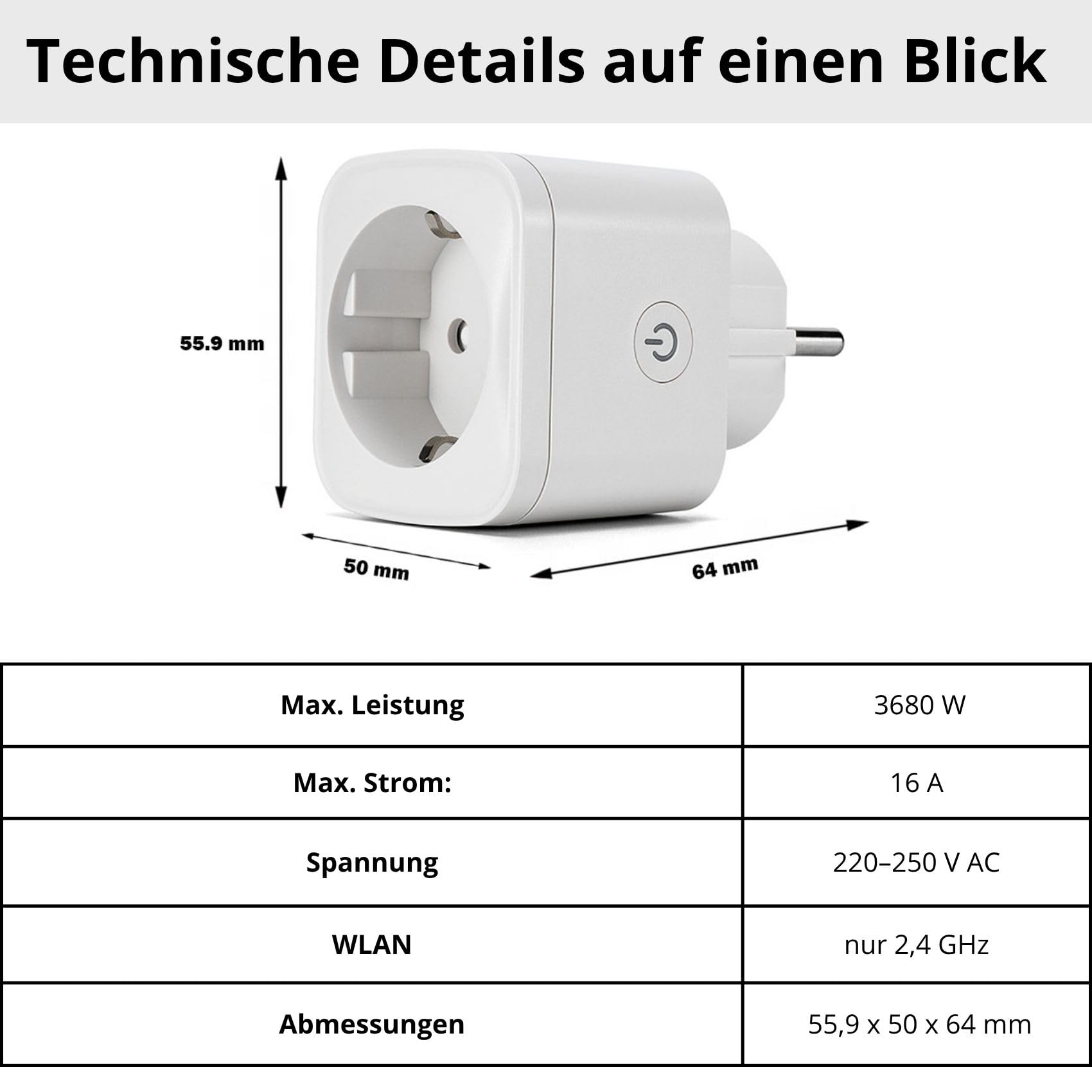 Sone Smart One Inteligentne Gniazdko Wifi zgodne z Tuya Smart Wtyczka 16 A