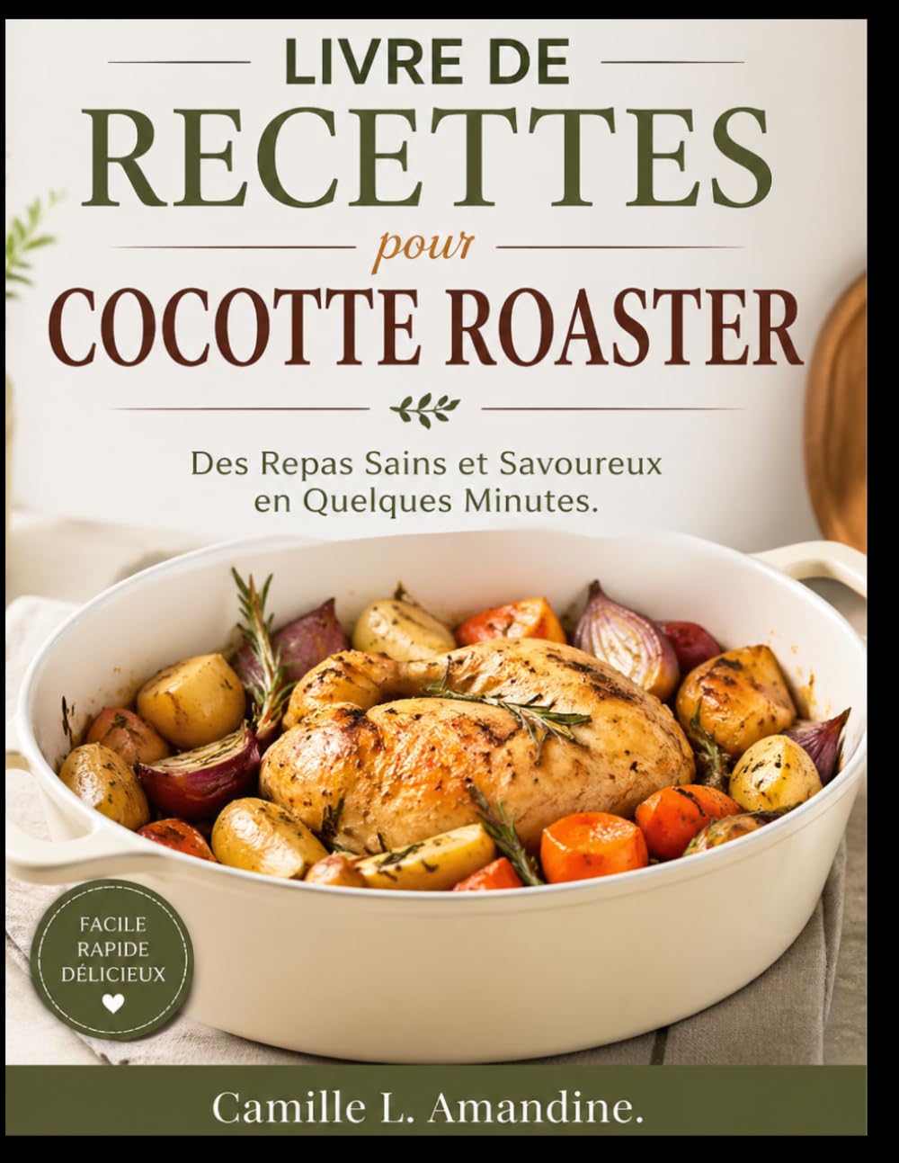 livre de recettes pour cocotte roaster: Des Repas Sains et Savoureux en Quelques Minutes.