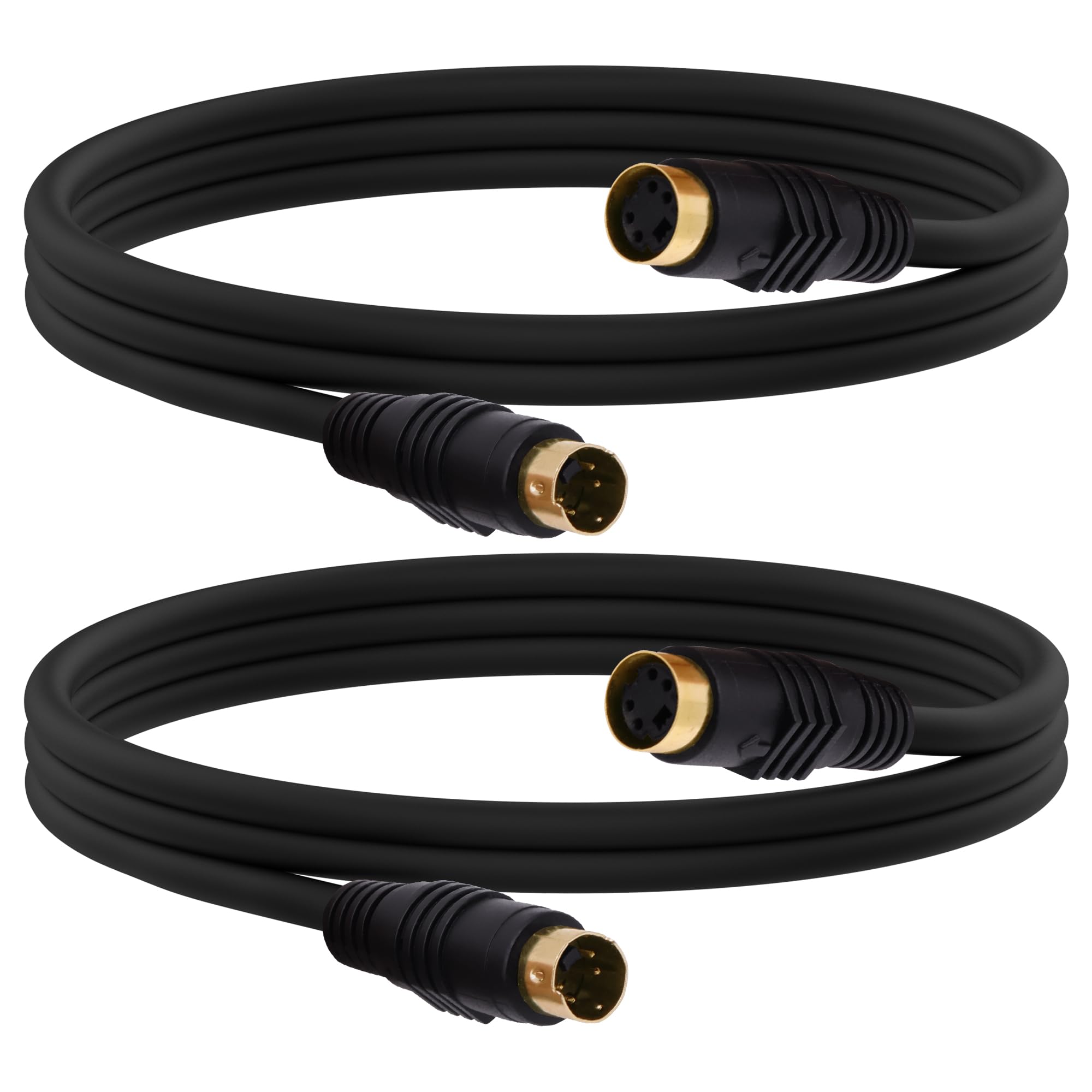 YARCHONN S-Video Cable 4 Pin Mini Din SVideo Male to Female Extension Cable,SVHS Lead Cord Male Connector for HDTV VCR DVD Projector Camera Camcorders -1.8M-2Pcs(Female)