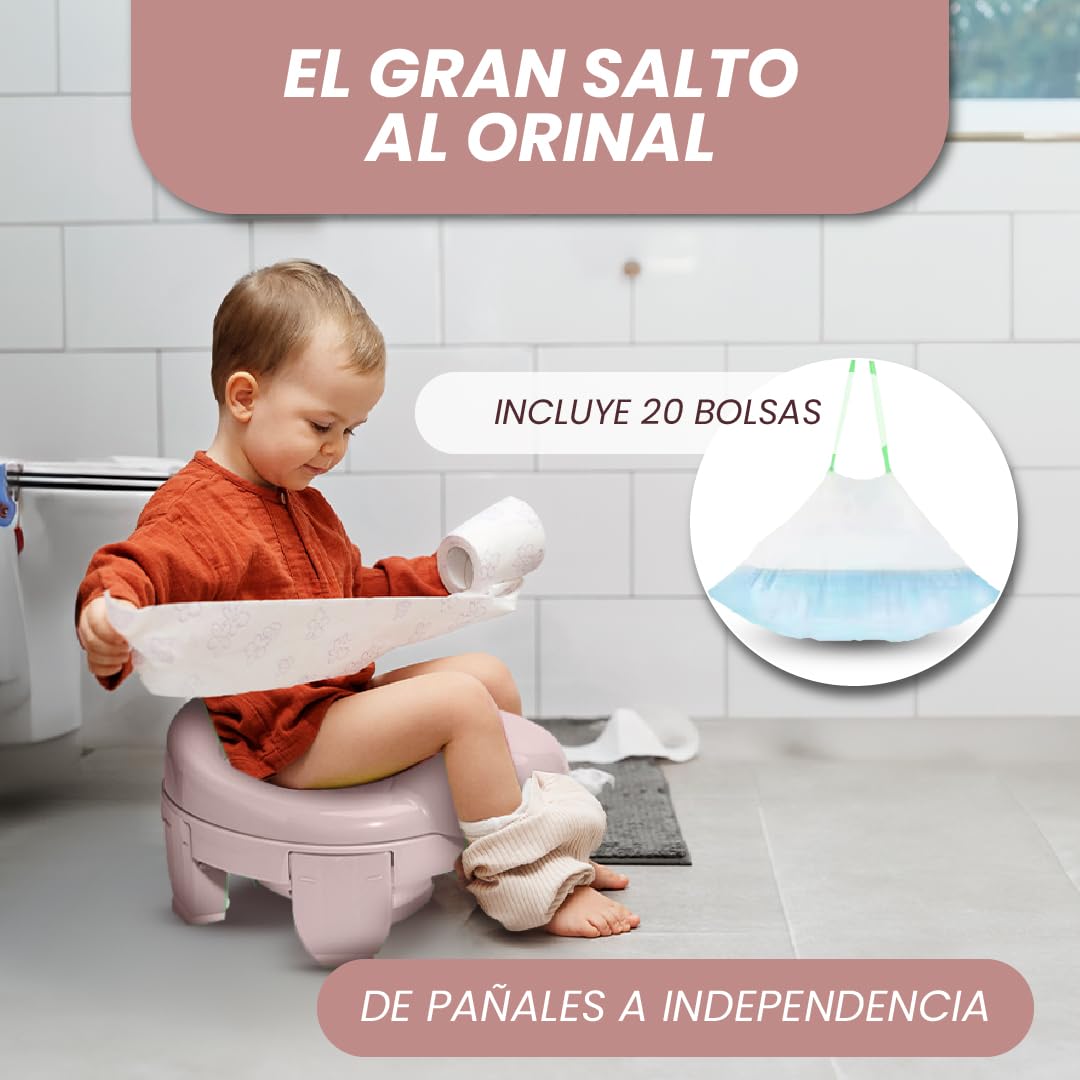 COZYNEST COZYNEST Orinal Bebe Portátil 4 en 1 | Orinal Entrenamiento con Asiento Reductor, Escalón y Función Antisalpicaduras | Ideal para Niños y Niñas | Fácil de Limpiar y Transportar