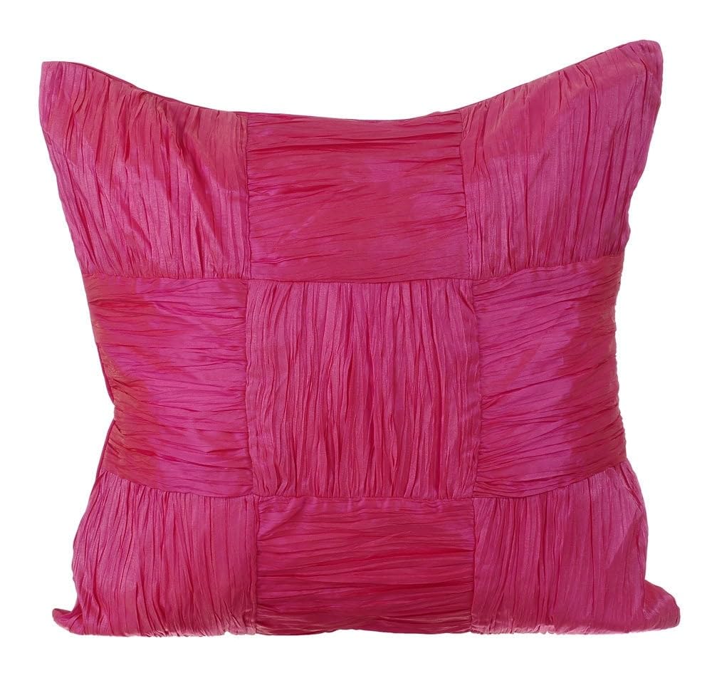The HomeCentric Handgefertigt Rosa sofakissenbezuge, Kariert Zerkleinerte Kunst Seide kissenhullen, 50x50 cm kissenhulle, Kariert zeitgenossisch sofakissenbezug, Platz Zerkleinerte - Dreamy Pink