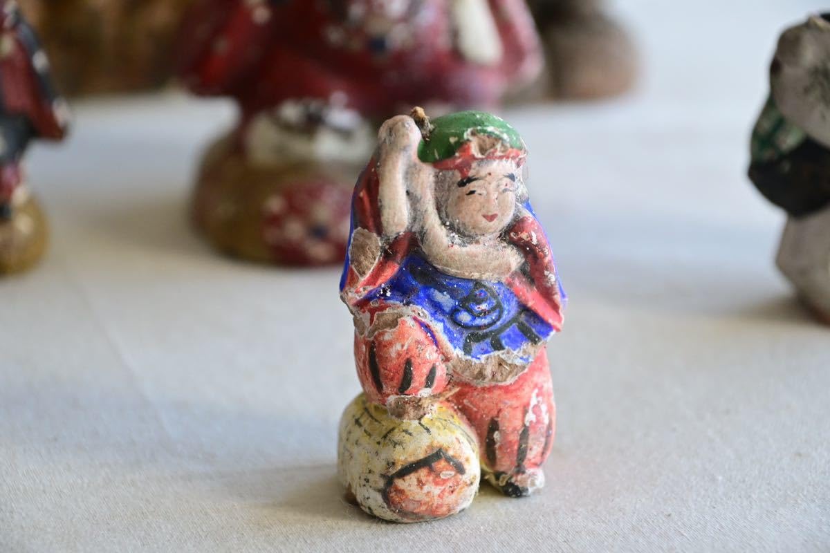 作家　陶芸　土人形　人形　置物 Amazon | 【骨董品】土人形置物陶器オブジェインテリア郷土玩具泥人形