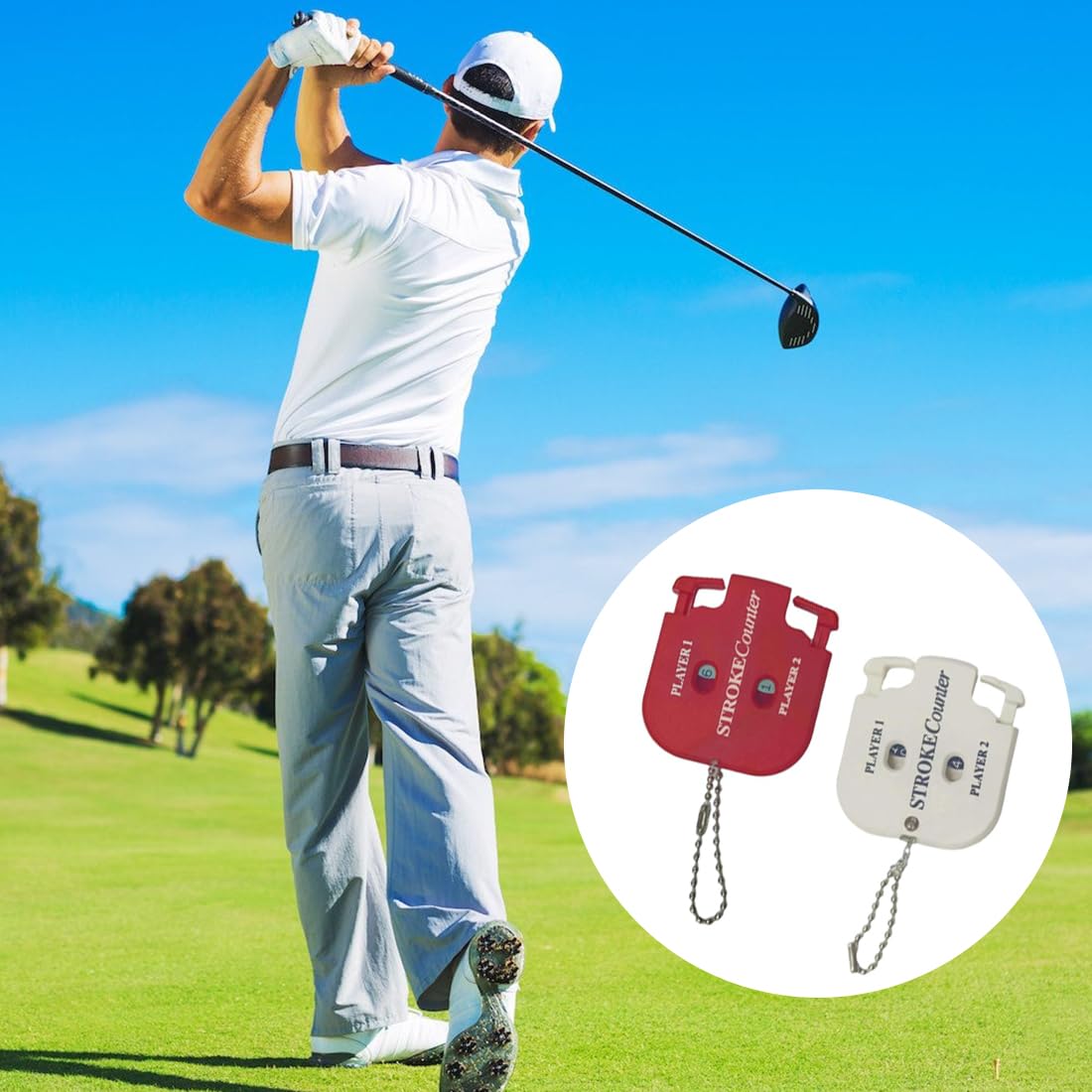 Segnapunti Golf Conta Buca 2 Pezzi Contatore Punteggio Con Portachiavi 2 Cifre