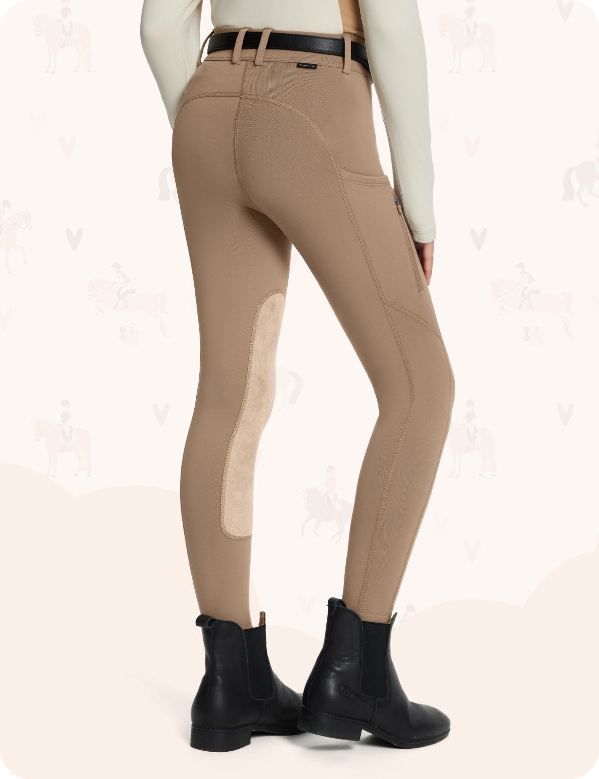 baleaf Pantaloni Lunghi per Ragazze da Cavallo, Leggings Aderenti per l'inverno e l'autunno con Caldo e 2 Tasche