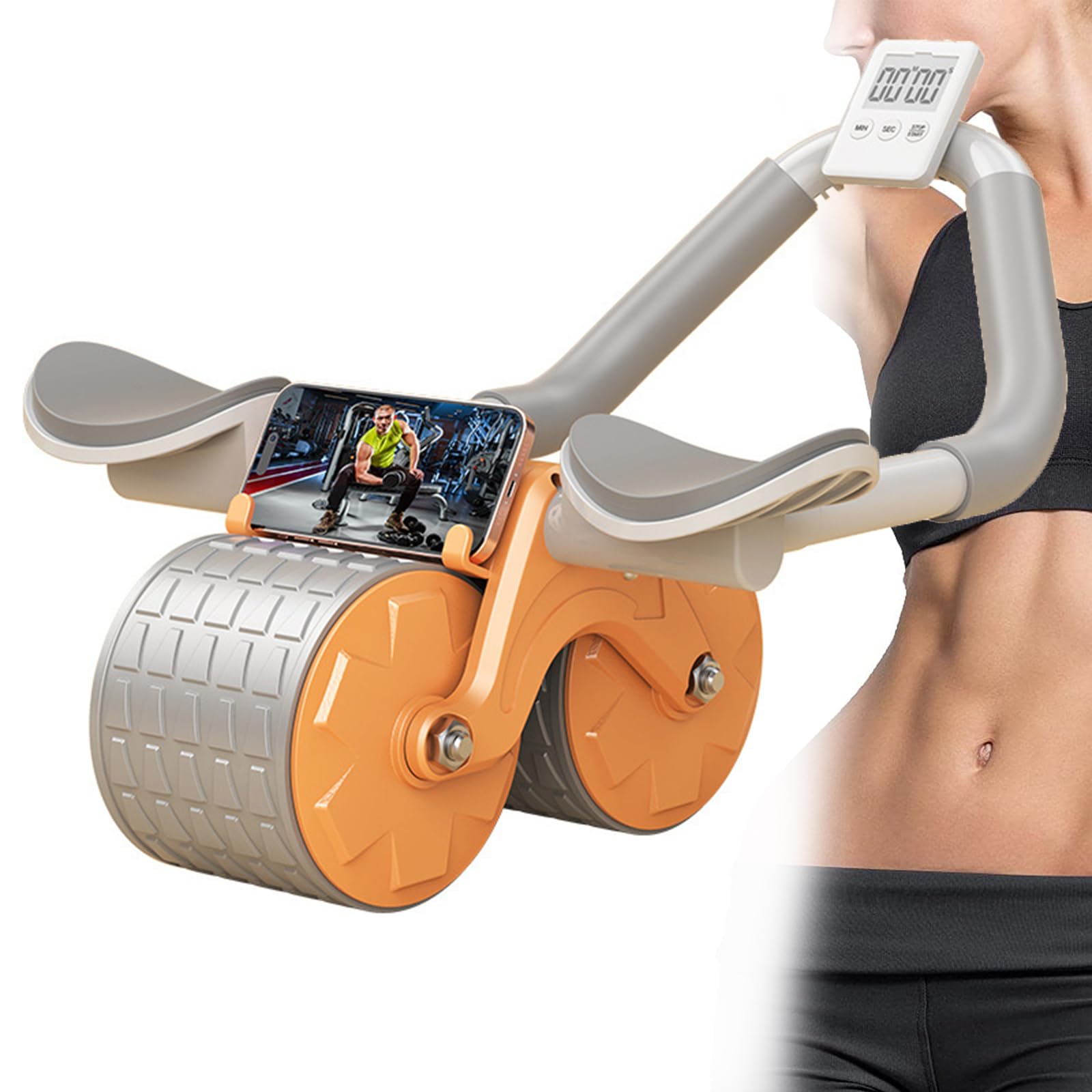 Ab Roller Wheel, Ab Workout Equipment with Non- Slip Handles and 2 Wheels to Exercise Core Abdominal Muscles Strength Training Accessories for Abs