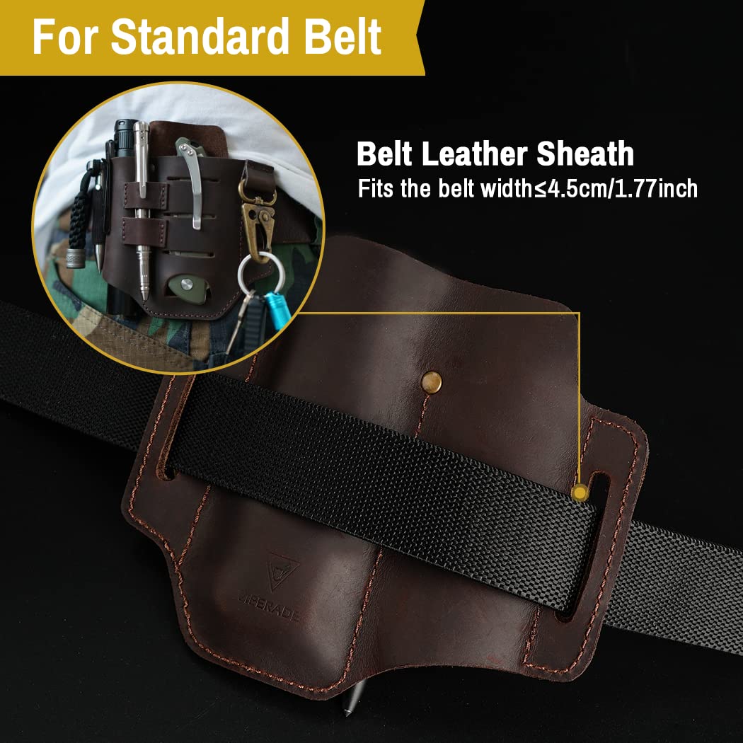 VIPERADE PJ16 Leather Sheath for Belt, Tool Leather Sheath for Knife