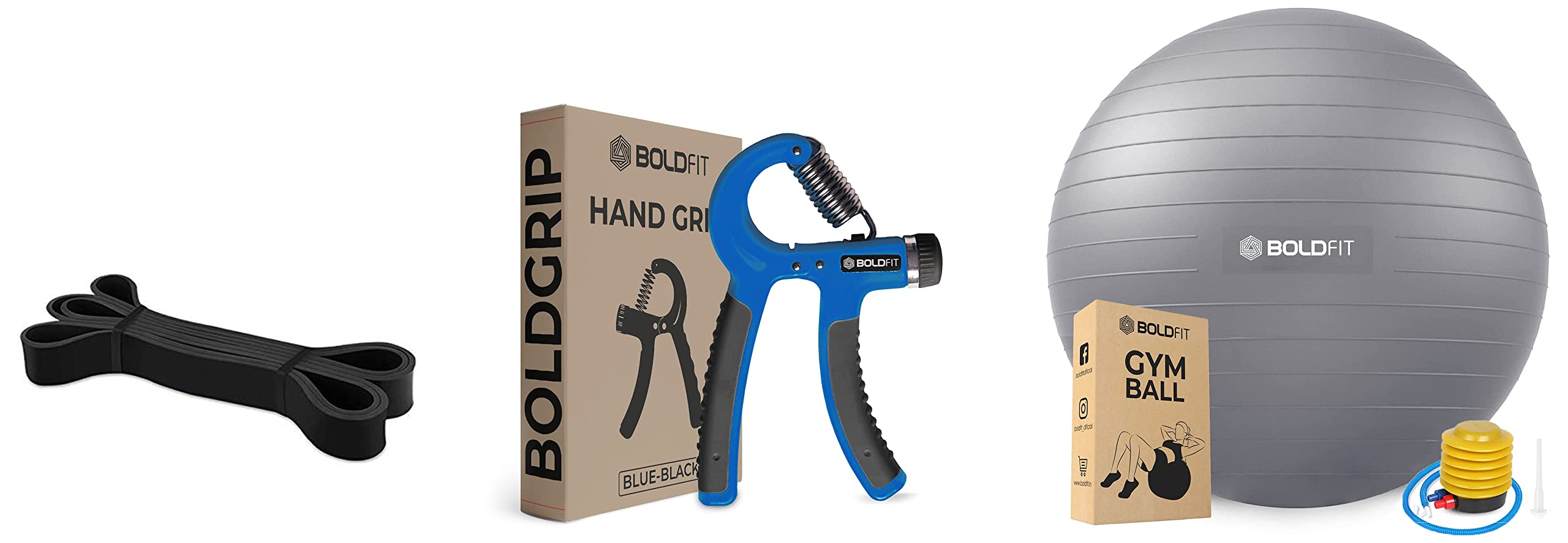 Boldfit Unisex PVC Gym Ball for Exercise & Yoga & Heavy Resistance Band for Exercise & Stretching & Hand Grip 10kg to 60kg Adjustable Hand Grip Strengthener, Hand Gripper for Gym Workout & Home Use (B09SSNPNKY) Amazon Price History, Amazon Price Tracker