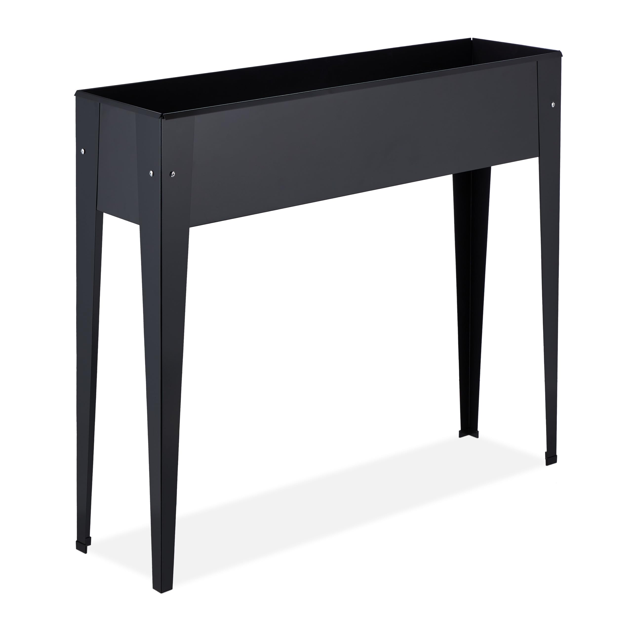 Relaxdays Parterre surélevé en métal, bac à Fleurs pour Jardin, Balcon & terrasse, Pot à Fleurs, HLP : 83x99x26 cm, Noir
