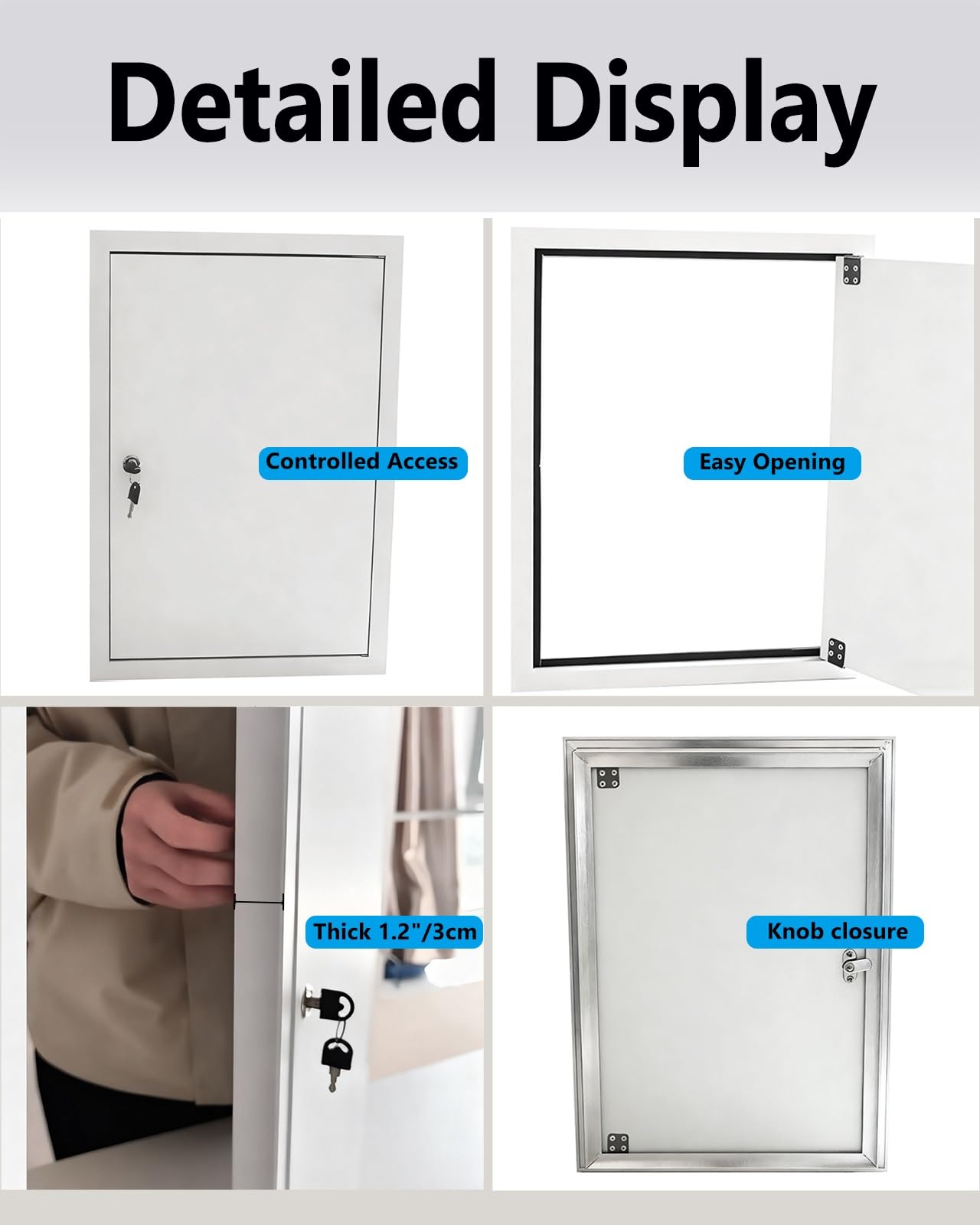 Trampilla Pladur Panel Insp. Aluminio con cerr., Puerta Insp. Tubos calef. imperm., Tapa Orificio Pared Duradera para cableado eléct.(Dark Gray,WxH 10"X10")