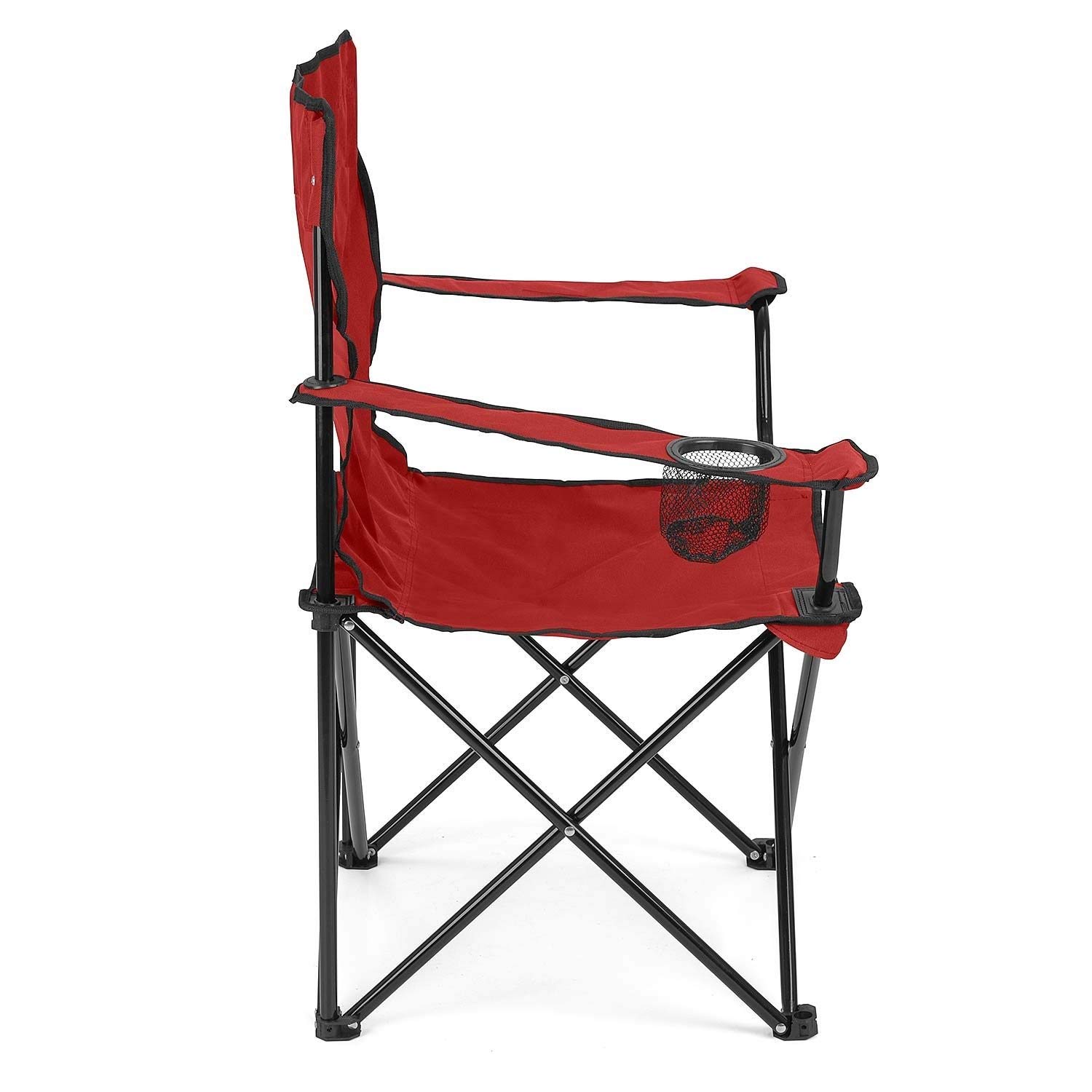 JEMICA Camping Folding Chair Outdoor Garden, Picnic, Travelling, Lawn, Patio Outdoor Chairs with Carrying Bag (RED, Polyester/Steel) 1