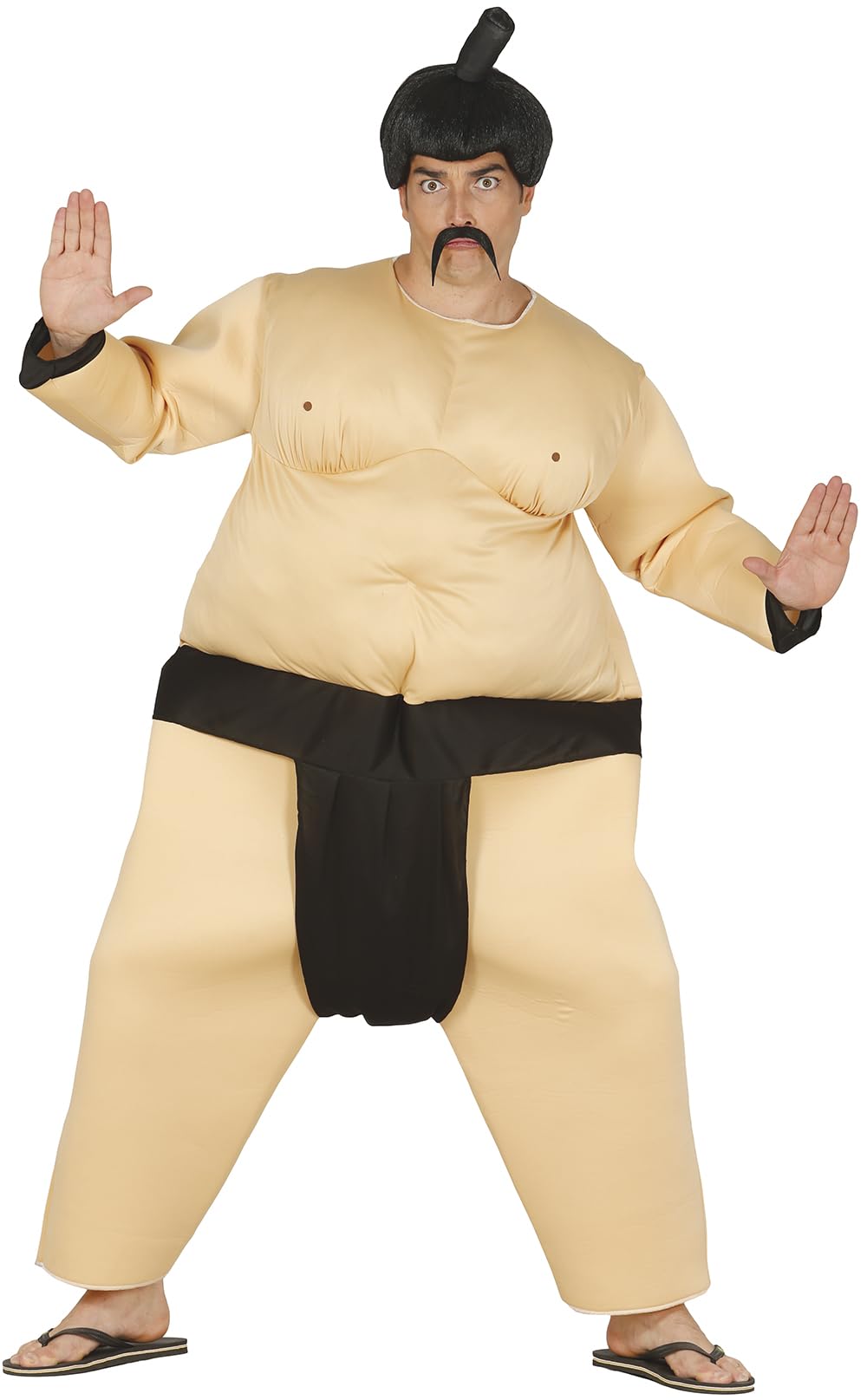 FIESTAS GUIRCA | Adult Sumo Wrestler Fancy Dress Costume (54-56/XL) - Tunic - Sports and Asian Culture Costumes for Halloween, Carnival and Fancy Dress Parties - Ideal for Men - Natural and Black