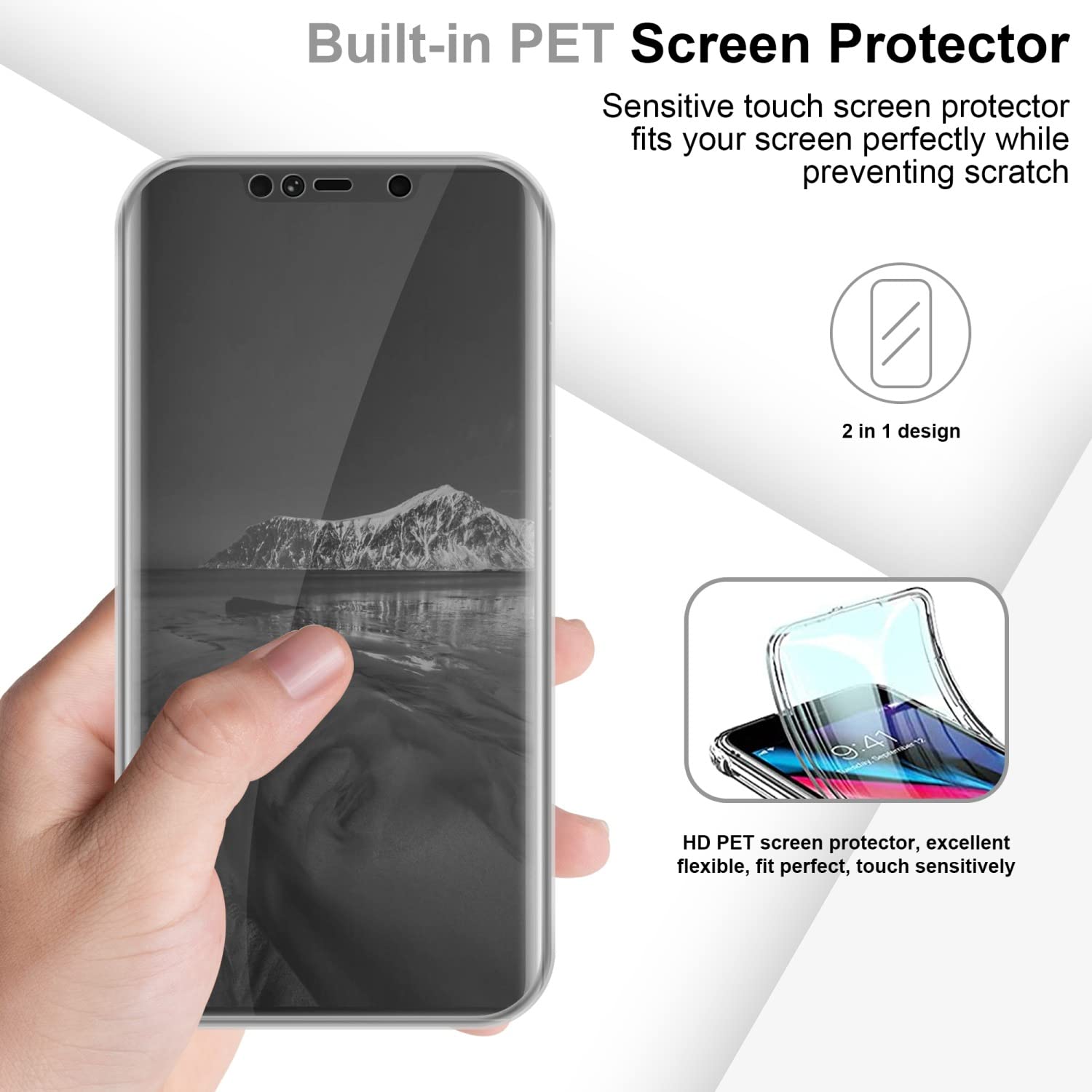 Custodia Cadorabo Con Specchio Per Huawei Mate 20 Pro – Cover A Libro Tormalina Nera Con Funzione Stand E Chiusura Magnetica - 2