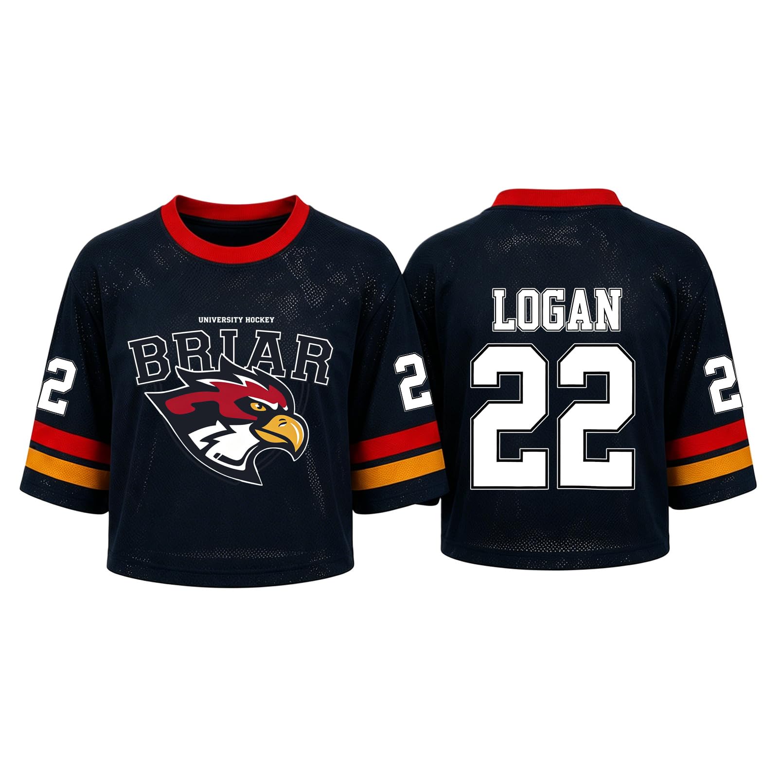 Off Campus Hockey Jersey Women Graham 44 & Logan 22 & Tucker 46 & Dean 66 Briar U Hockey Shirts Short Sleeve Briar University Shirts Sports Y2K Crop Tops Off Campus Merch for Fans