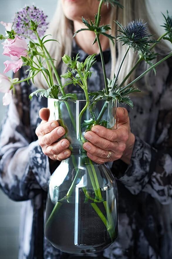 Vase OMTÄNKSAM ProTuning gris clair pour fleurs de salon 30cm