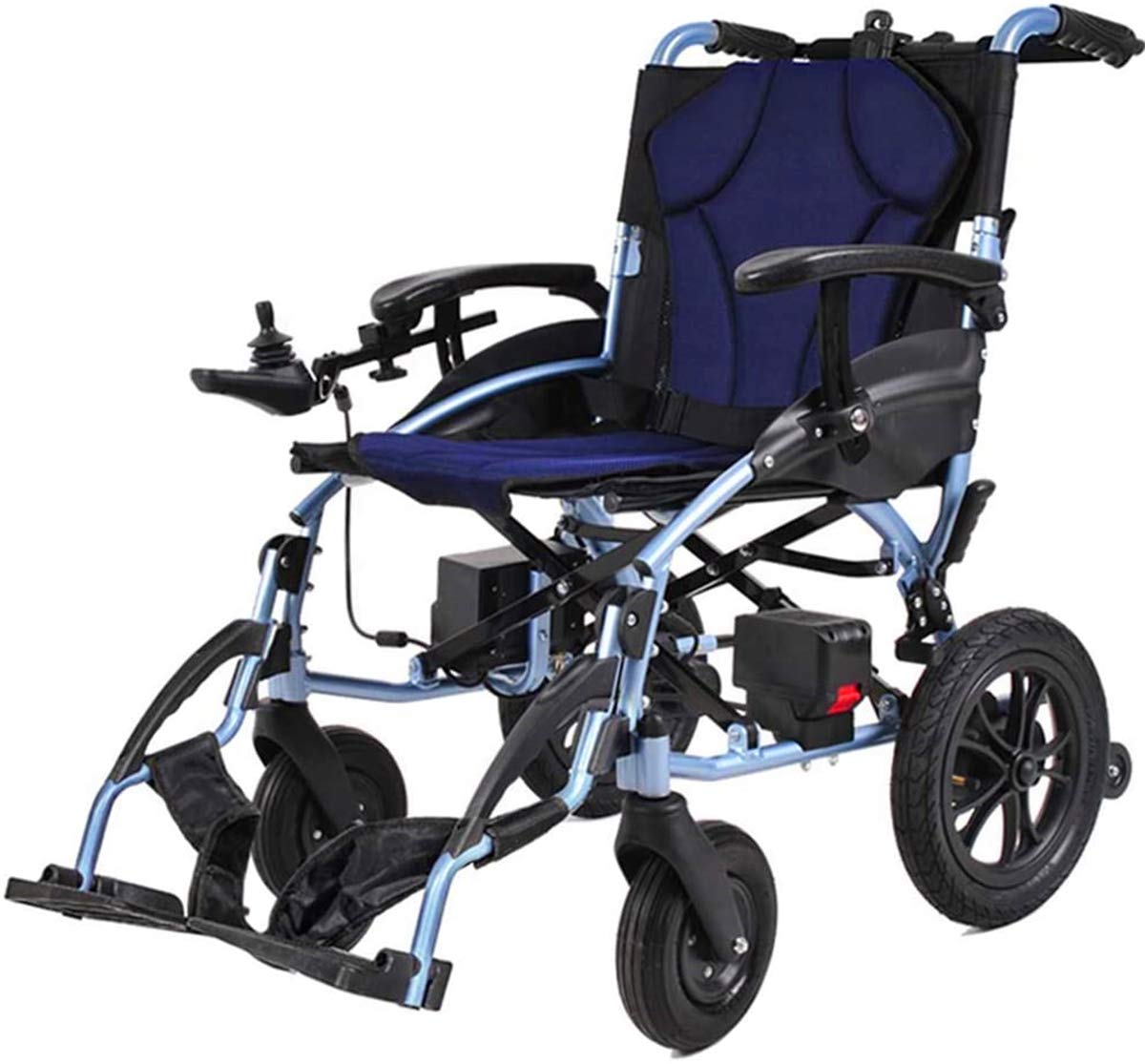 Sedia a rotelle elettrica Pieghevole Leggera Sedia a rotelle elettrica 15 kg, Larghezza del Sedile 46 cm, Sedia per Mobilità Rimovibile con Batteria al Litio