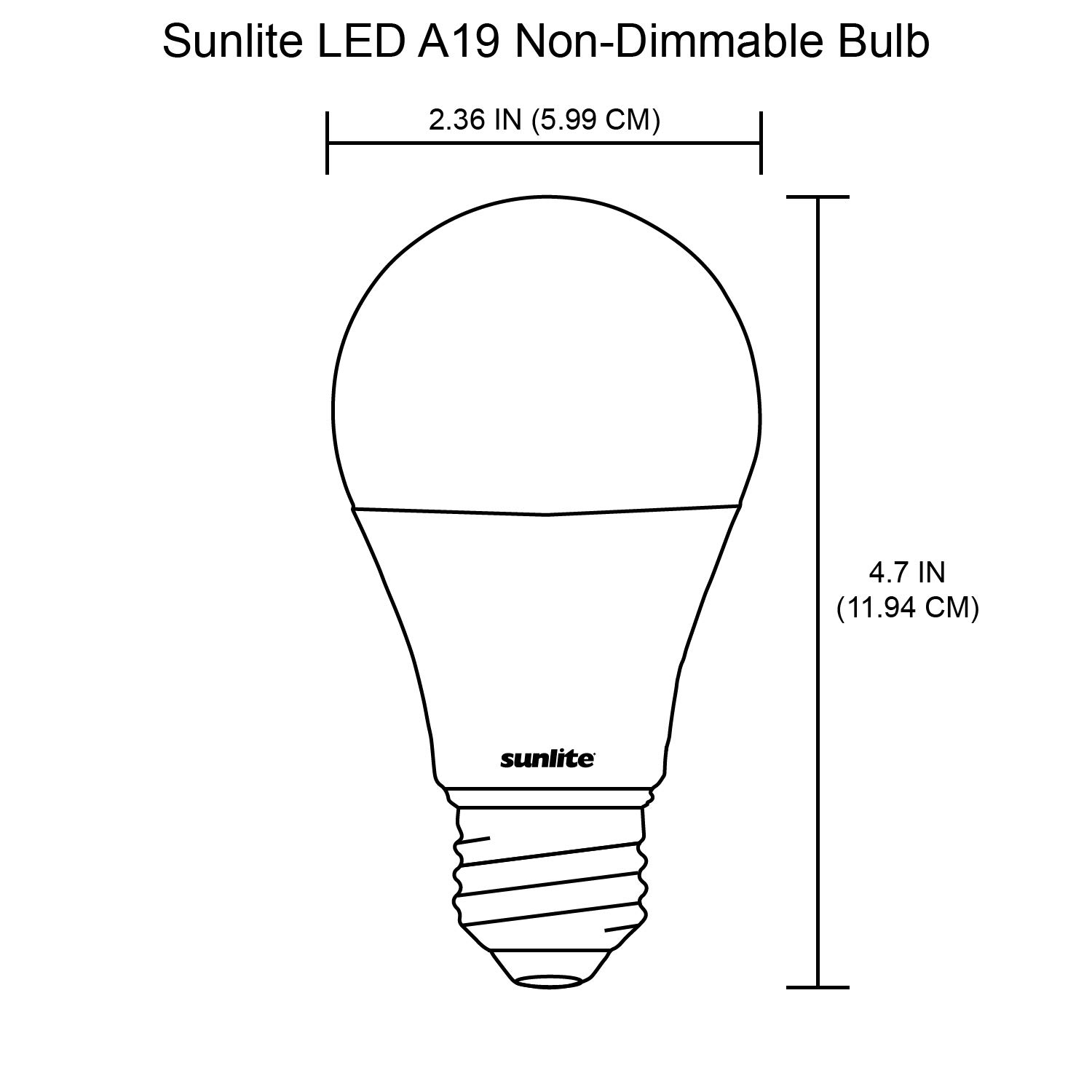 Sunlite LED A19 Super Bright Light Bulb Non-Dimmable 14 100 Watt Equivalent 1500 Lumens Medium E26 Base UL — view 7