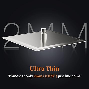 16 Inch Square Rain Shower Head, 304 Stainless Steel, Ultra Thin High Pressure Bathroom Rainfall Showerhead (Brushed Nickel) (324 Jets)