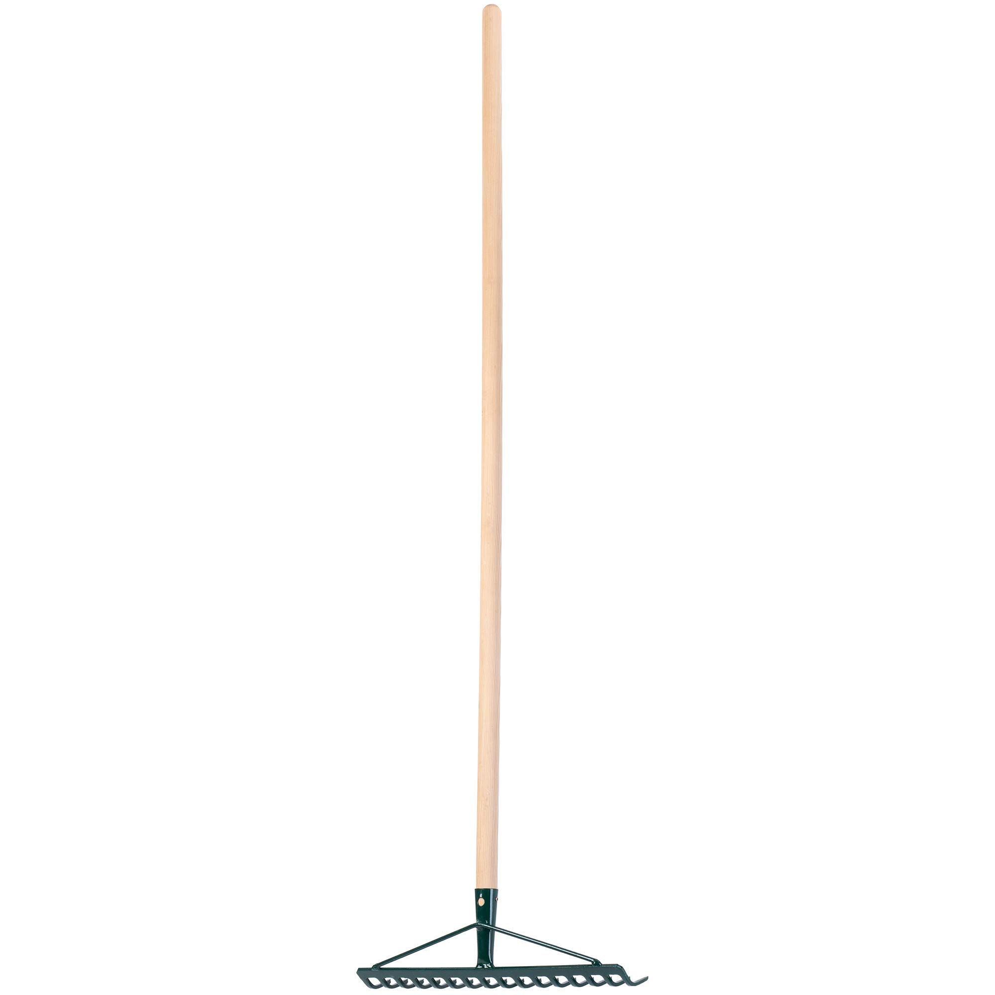 KADAX hark, brede hark voor tuin, bloembed, gazon, tuinhark, strijkhark van metaal, bladhark, bladhark, tuingereedschap, hooikoork, tuingereedschap (16 tanden, houten steel