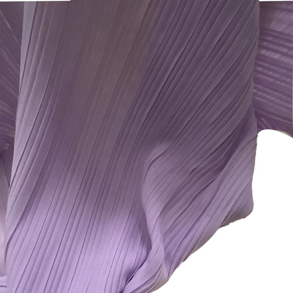 Tejido de gasa perlada plisada, Tela de gasa plisada con volantes y perlas for costura vestidos, multicolor, 0,5/3 metros, 59 pulgadas(White9,Straighten 0.5 meter)