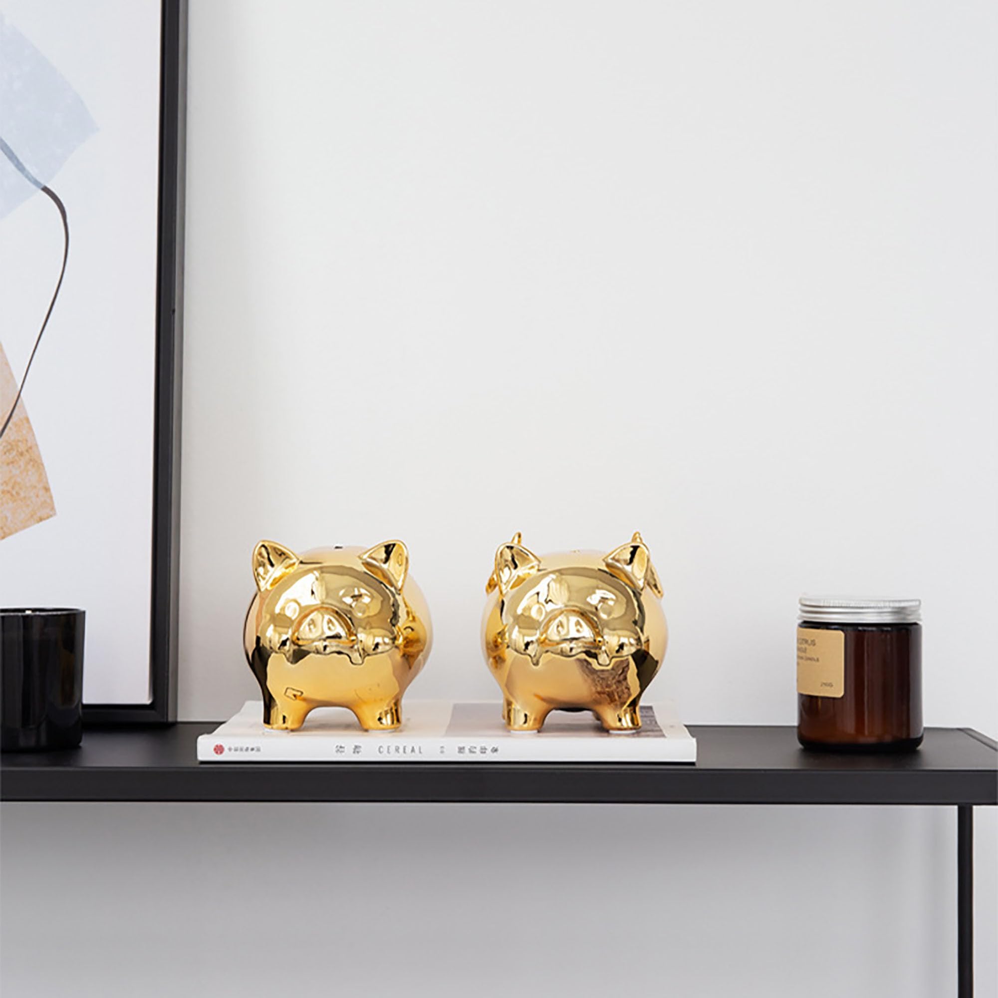 Salvadanaio a Forma di Maialino, Ceramiche Riutilizzabili per Vacanze, Digitale, Piggybank per Banconote, Decorare, Regalo per Bambini a Natale e Compleanni