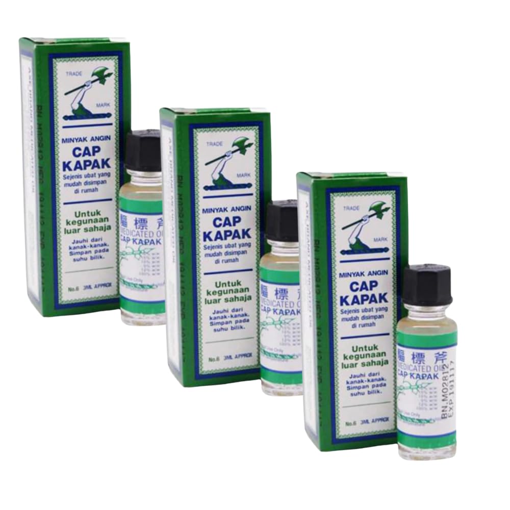 3 x olio da massaggio 3 ml – Cap Kapak Axe Brand – sport, muscoli, crampi, articolazione – olio essenziale