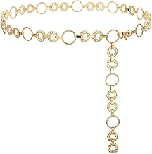 WHIPPY Metal Waist Chain Belt Women Adjustable Body Link Belts Ladies Fashion Chain for Jeans Dress