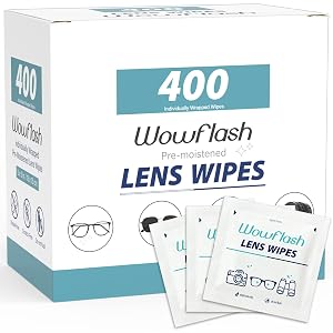 400 Count Lens Wipes for Eyeglasses Eyeglass Lens Cleaning Wipes Pre-moistened Individually Wrapped Sracth-Free Streak-Free Eye Glasses Cleaner