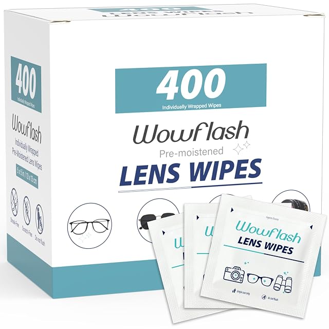 400 Count Lens Wipes for Eyeglasses Eyeglass Lens Cleaning Wipes Pre-moistened Individually Wrapped Sracth-Free Streak-Free Eye Glasses Cleaner