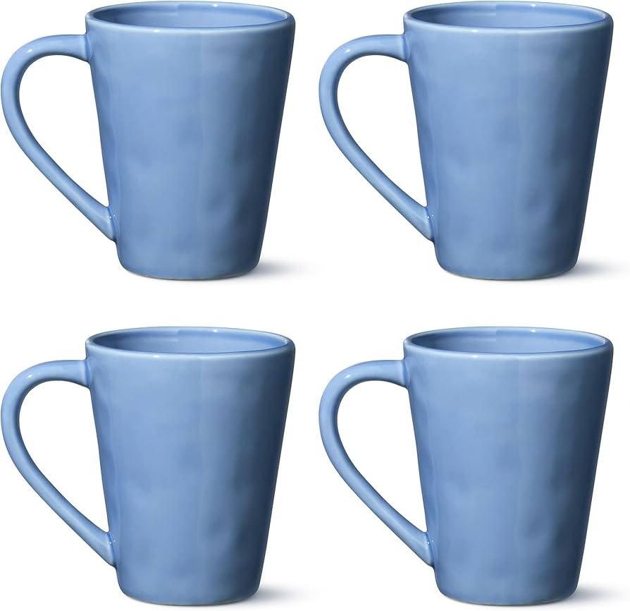 Amazon.com: Cloudy Sky Stoneware Mugs Set of 4  18oz Large Stoneware Coffee  Cups with Blue-Gray Marbled Glaze  Elegant Modern Mugs for Tea, Cocoa,  Lattes & Hot Beverages  Durable Everyday