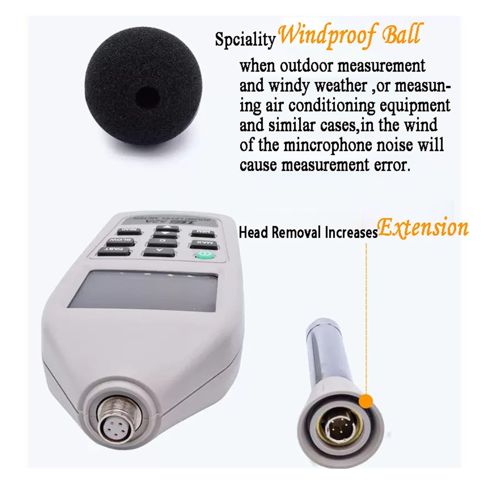 TES-52A Probador de Sonido Digital Medidor de Nivel de Sonido portátil Probador de Ruido de Mano