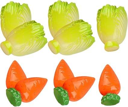Lifelike Fake Vegetable Models Carrot and Chinese Cabbage Set, 10pcs Artificial Vegetable Display Props for Home Kitchen Decoration and Showcase